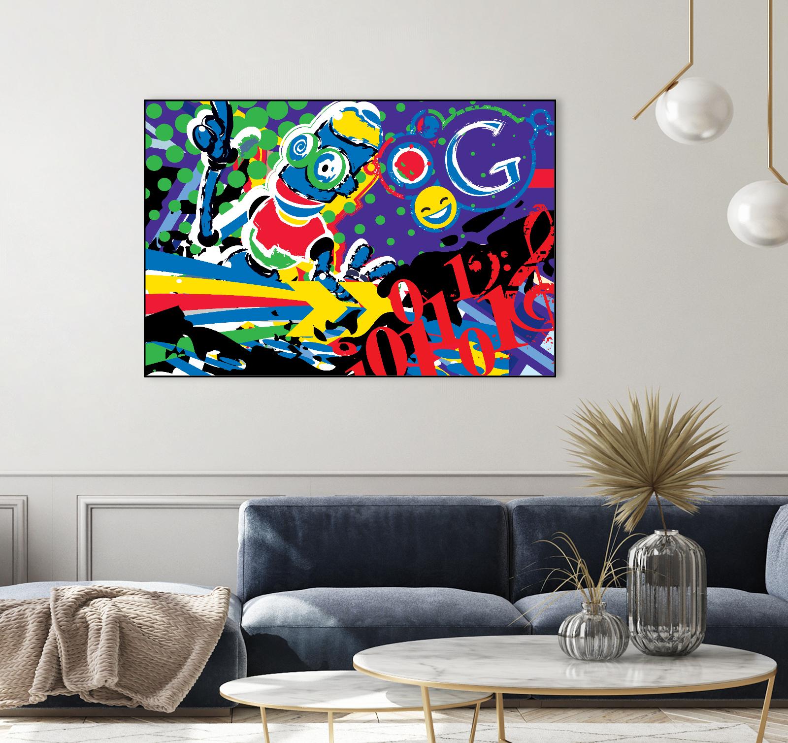 Robot Google by Ray Lengelé on GIANT ART - red typography pop-art