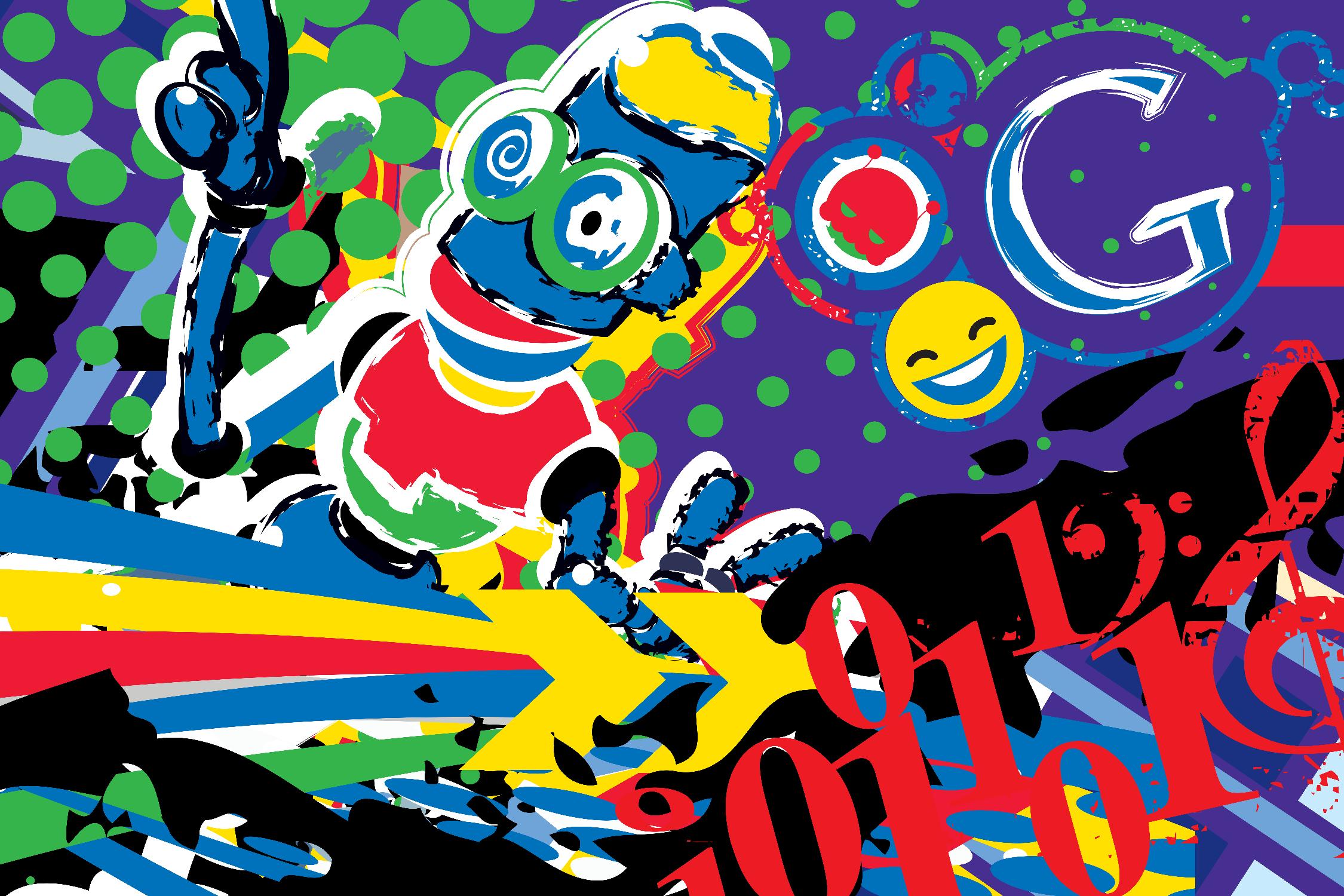 Robot Google by Ray Lengelé on GIANT ART - red typography pop-art