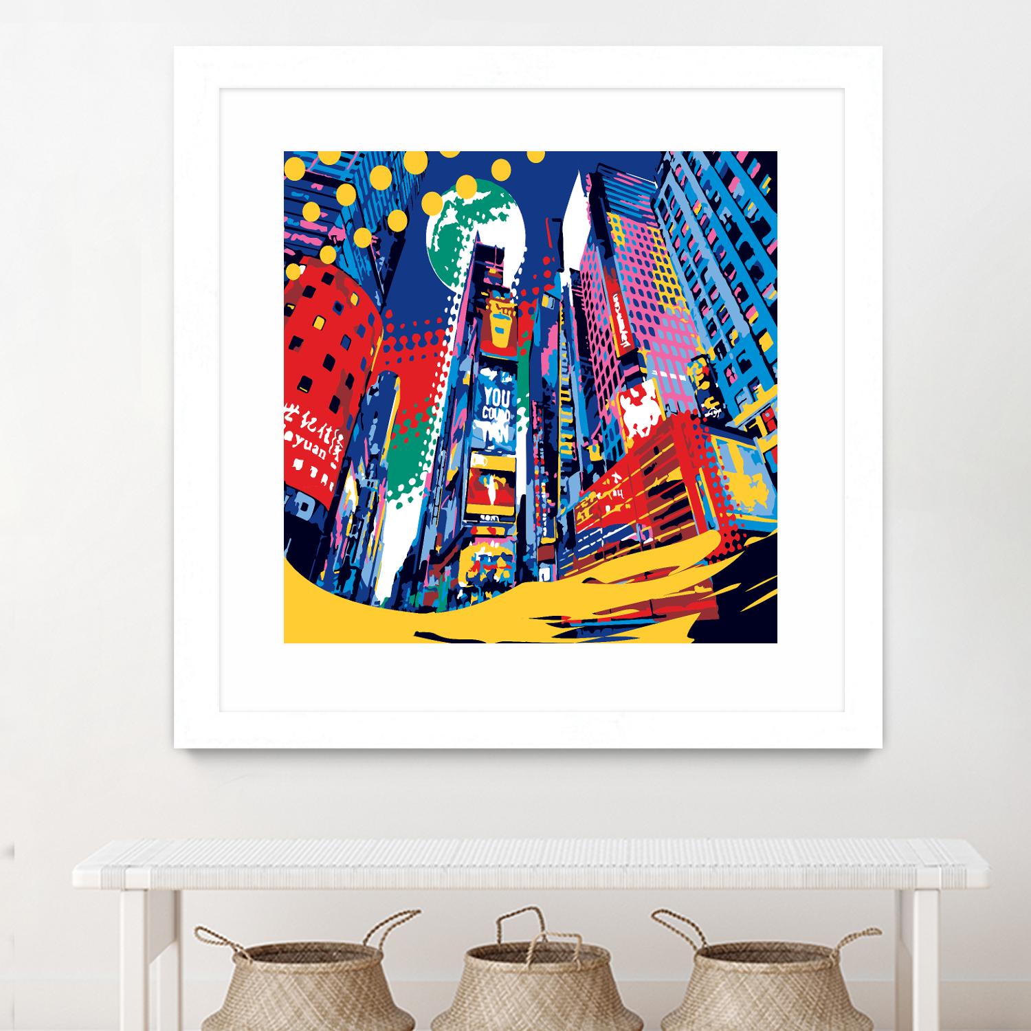 Time Square by Ray Lengelé on GIANT ART - red architecture down town