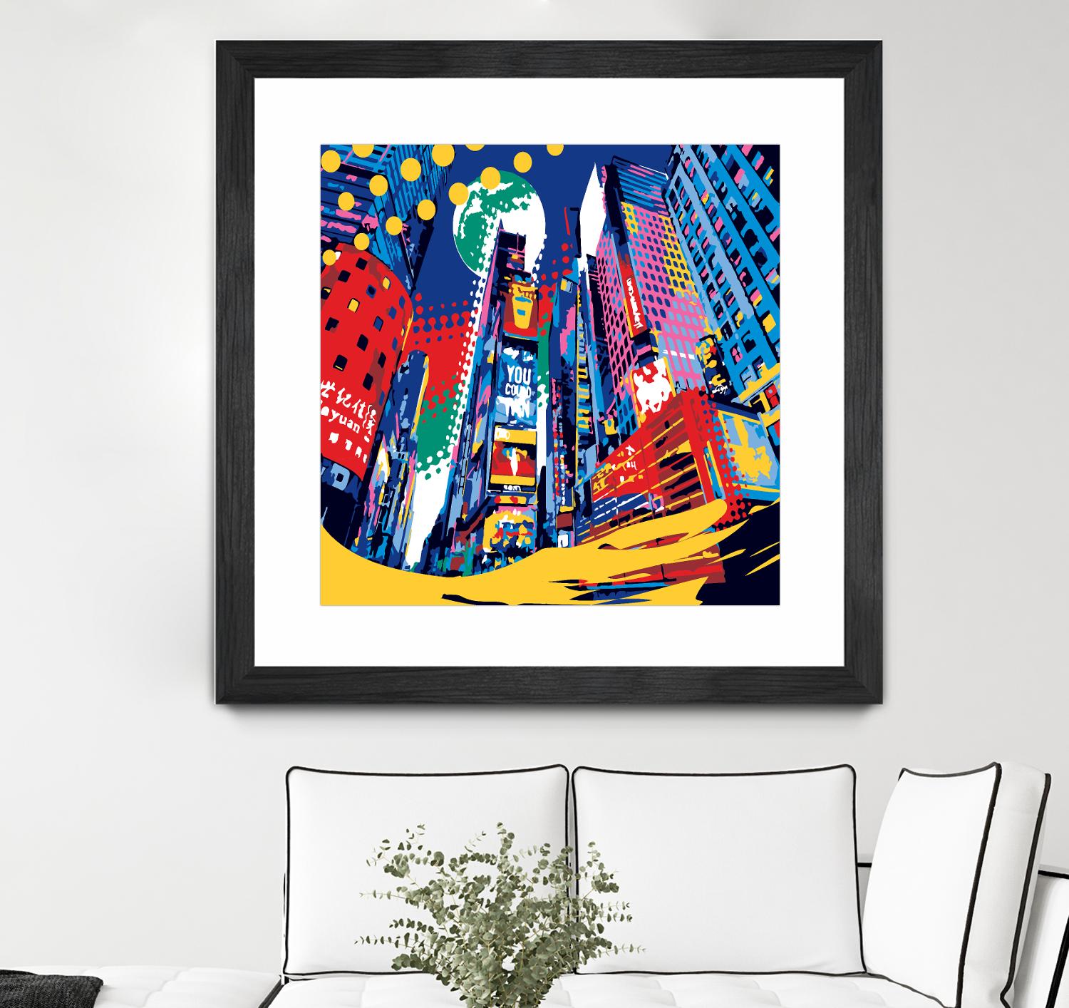 Time Square by Ray Lengelé on GIANT ART - red architecture down town