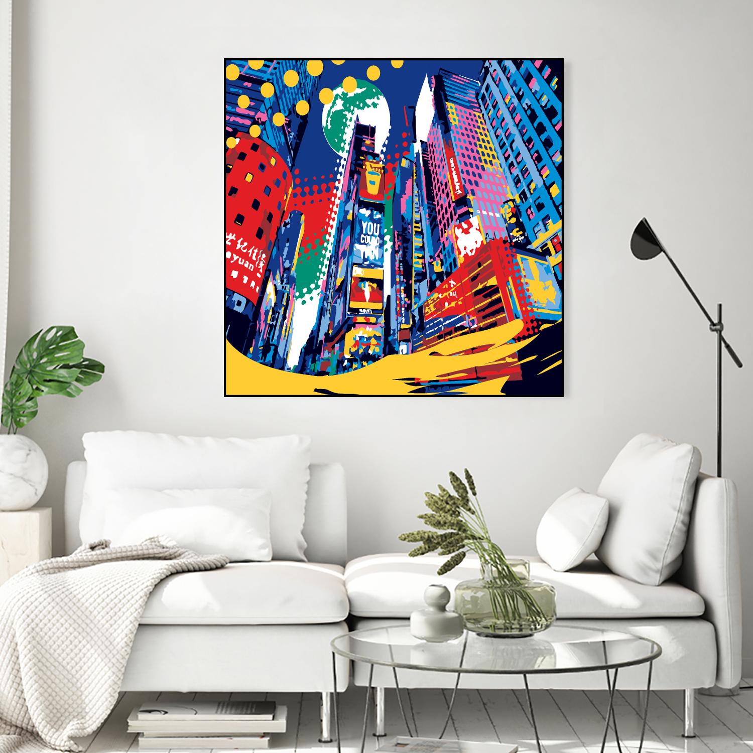 Time Square by Ray Lengelé on GIANT ART - red architecture down town