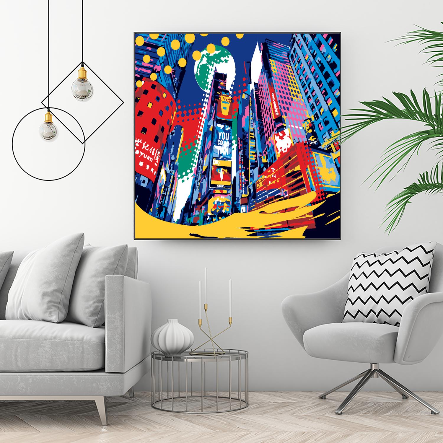 Time Square by Ray Lengelé on GIANT ART - red architecture down town