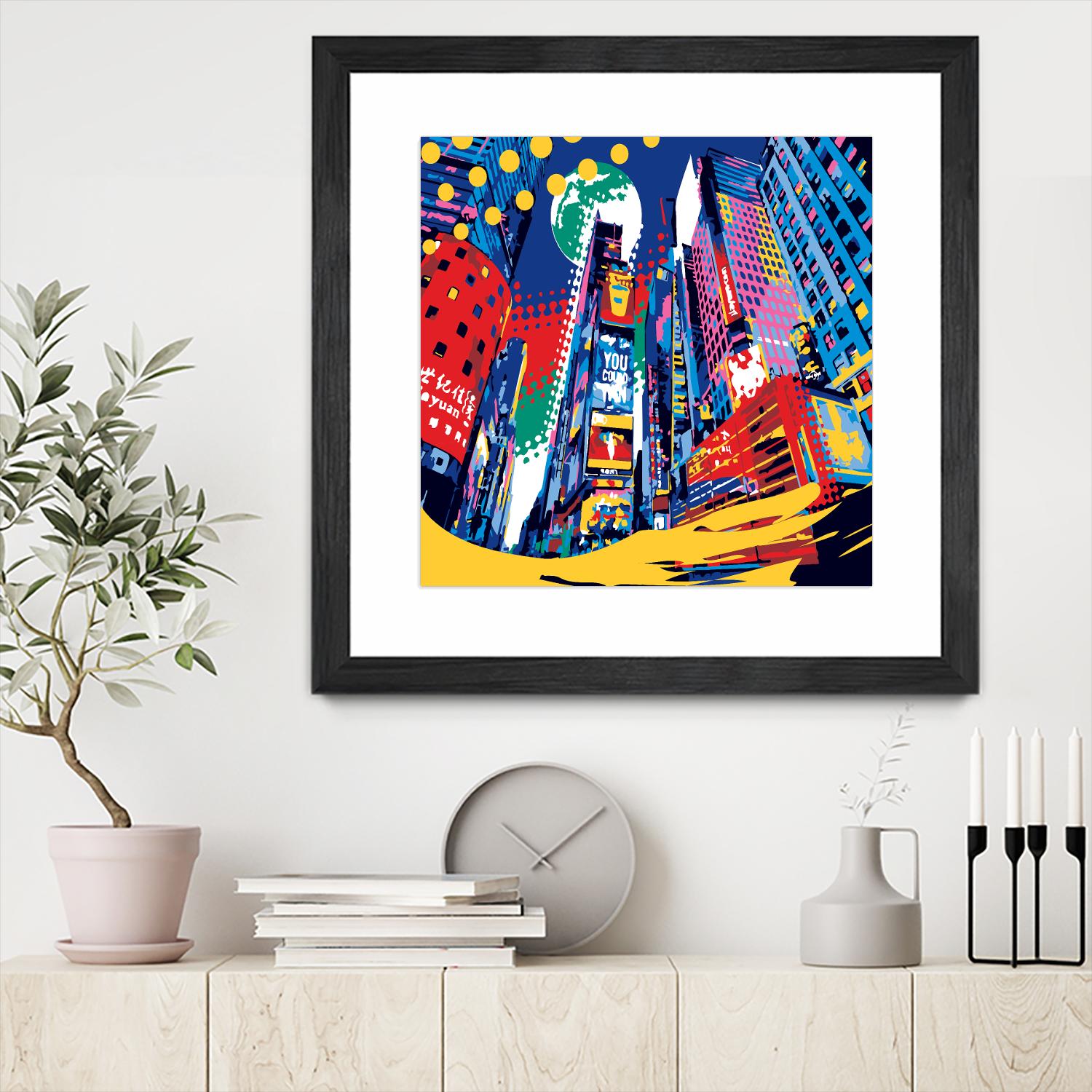 Time Square by Ray Lengelé on GIANT ART - red architecture down town