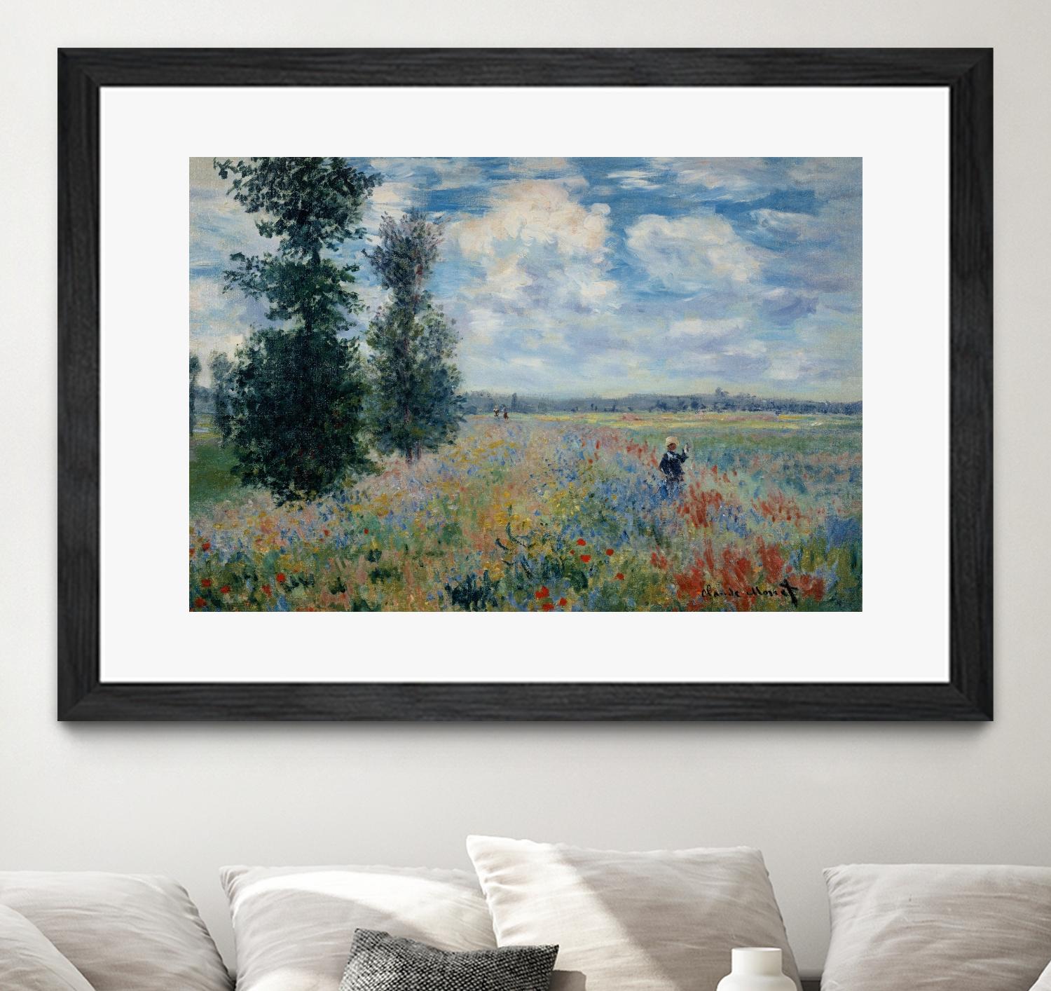 Poppy Fields near Argenteuil, 1875 by Claude Monet on GIANT ART - green masters champ fleuri