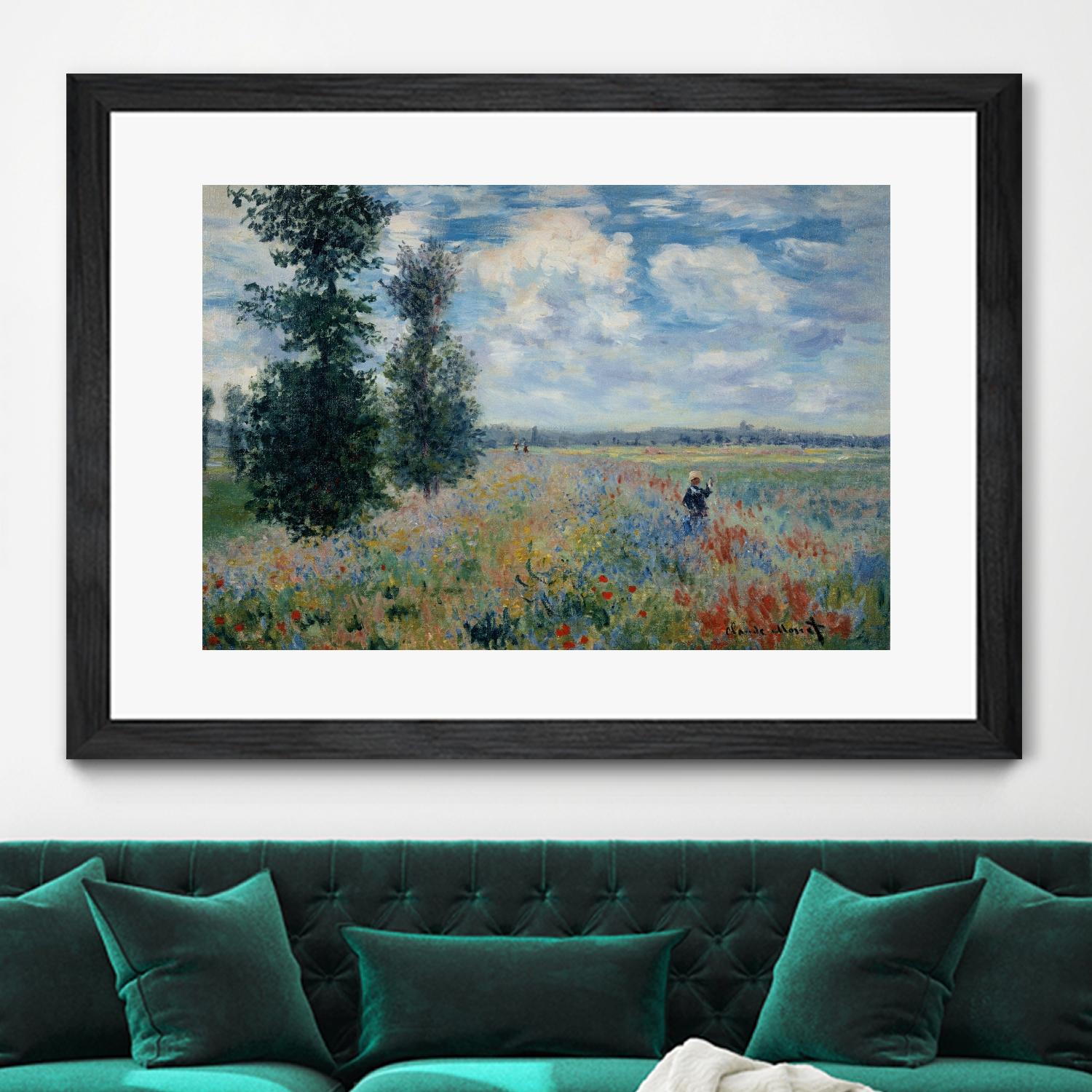 Poppy Fields near Argenteuil, 1875 by Claude Monet on GIANT ART - green masters champ fleuri