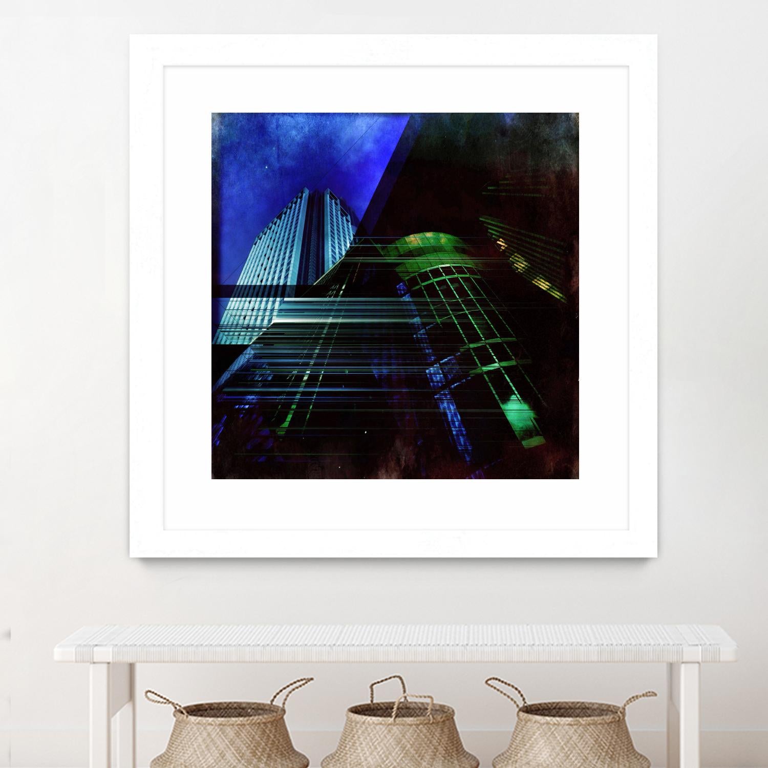 Skyscrapers 2 by Jean-François Dupuis on GIANT ART - green contemporary down town