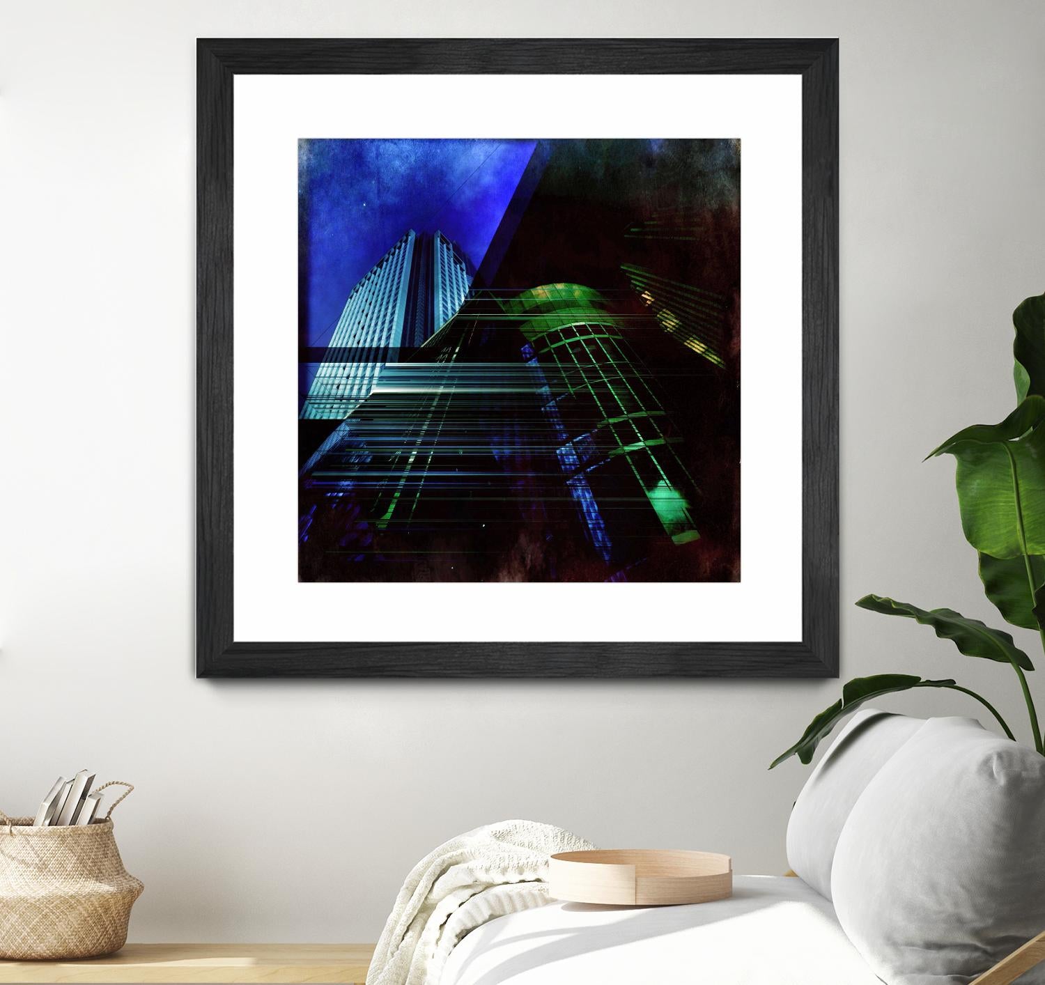 Skyscrapers 2 by Jean-François Dupuis on GIANT ART - green contemporary down town