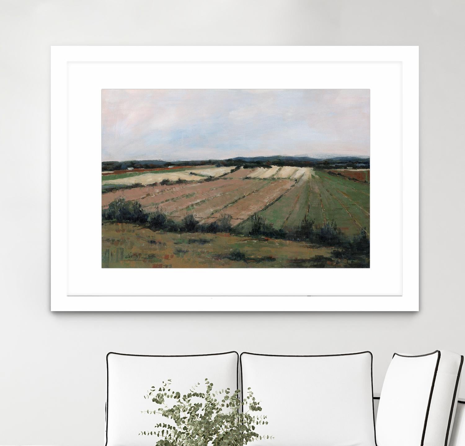 Terres cultivées by Jacques Clément on GIANT ART - beige landscape artistes du québec