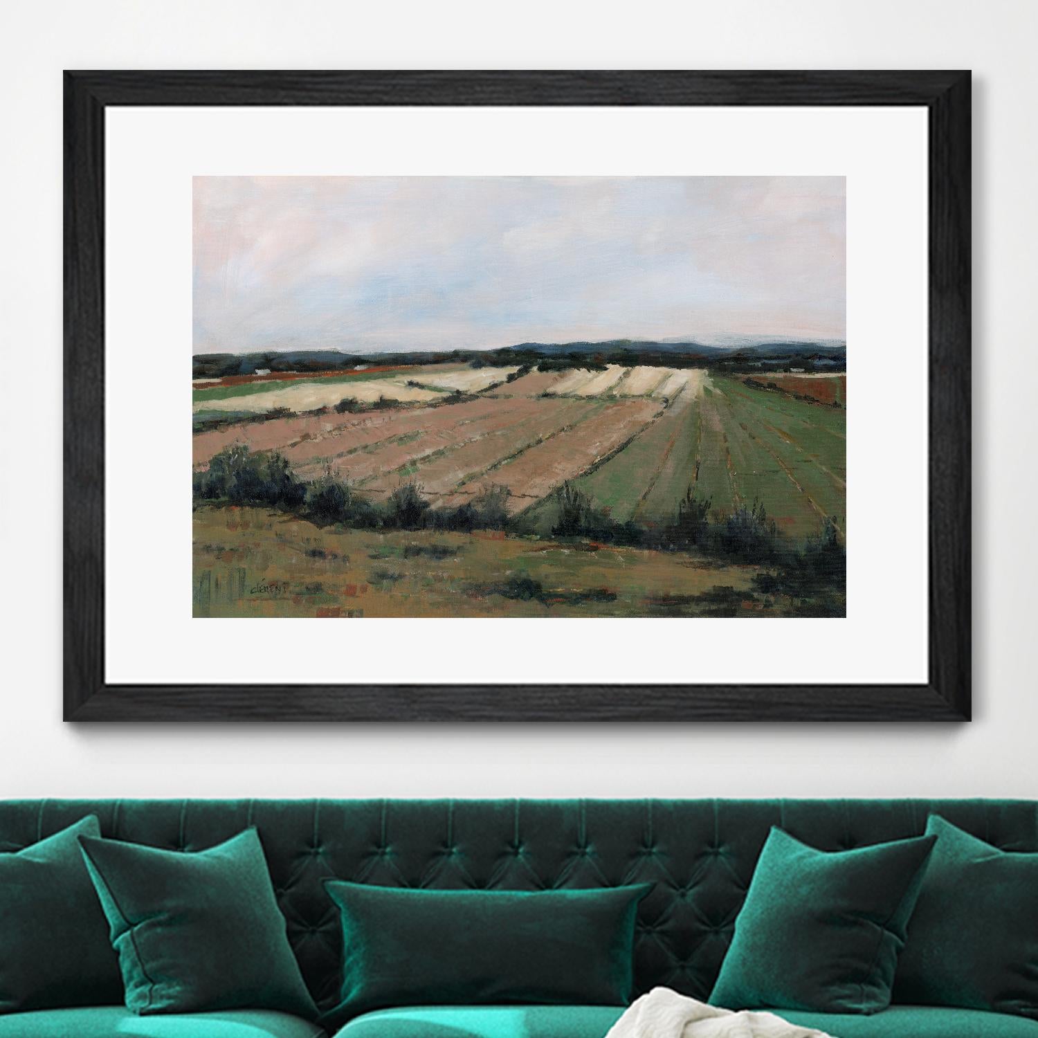 Terres cultivées by Jacques Clément on GIANT ART - beige landscape artistes du québec