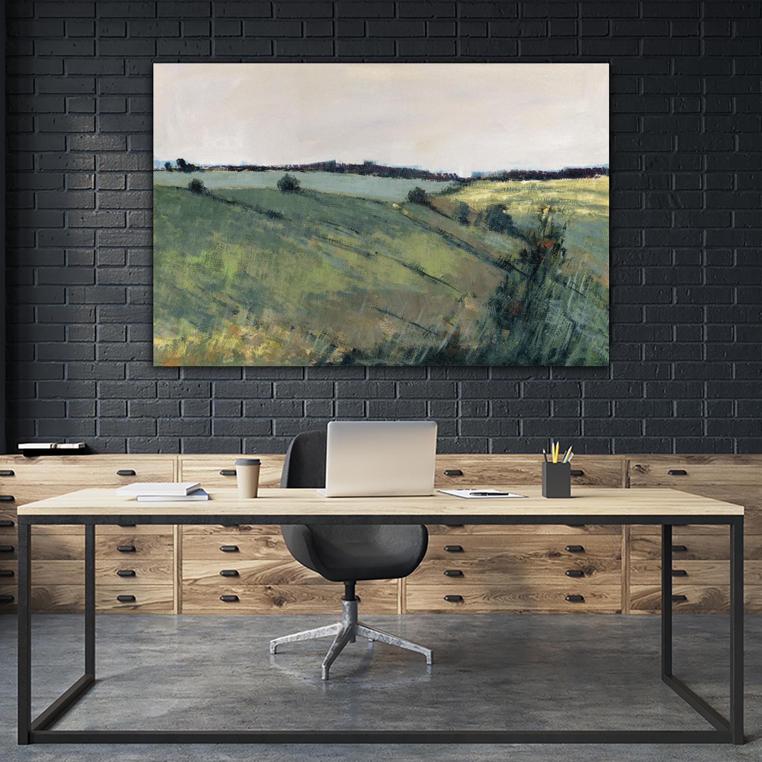 Paysage contemporain-2 by Jacques Clément on GIANT ART - green landscape