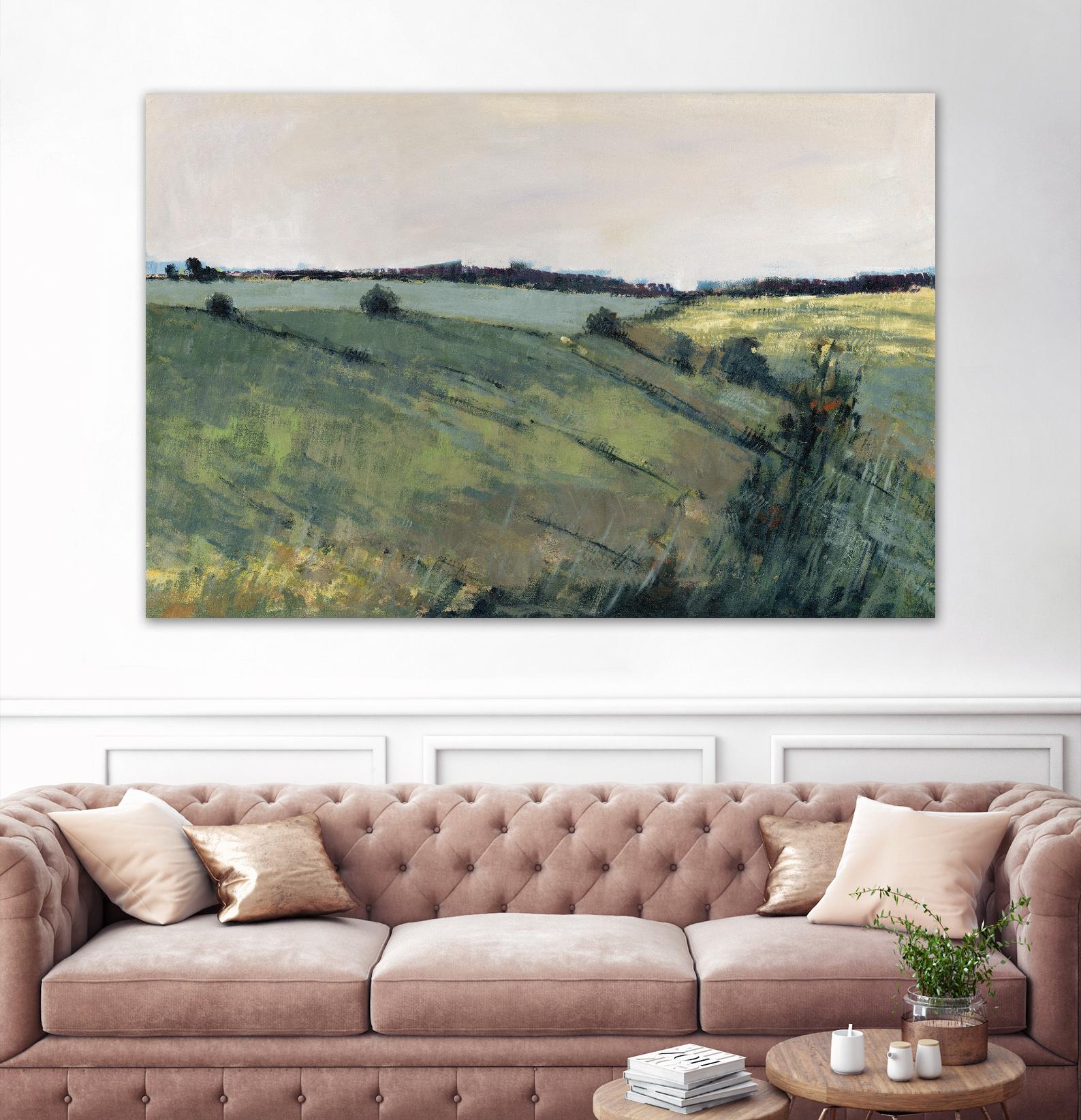 Paysage contemporain-2 by Jacques Clément on GIANT ART - green landscape
