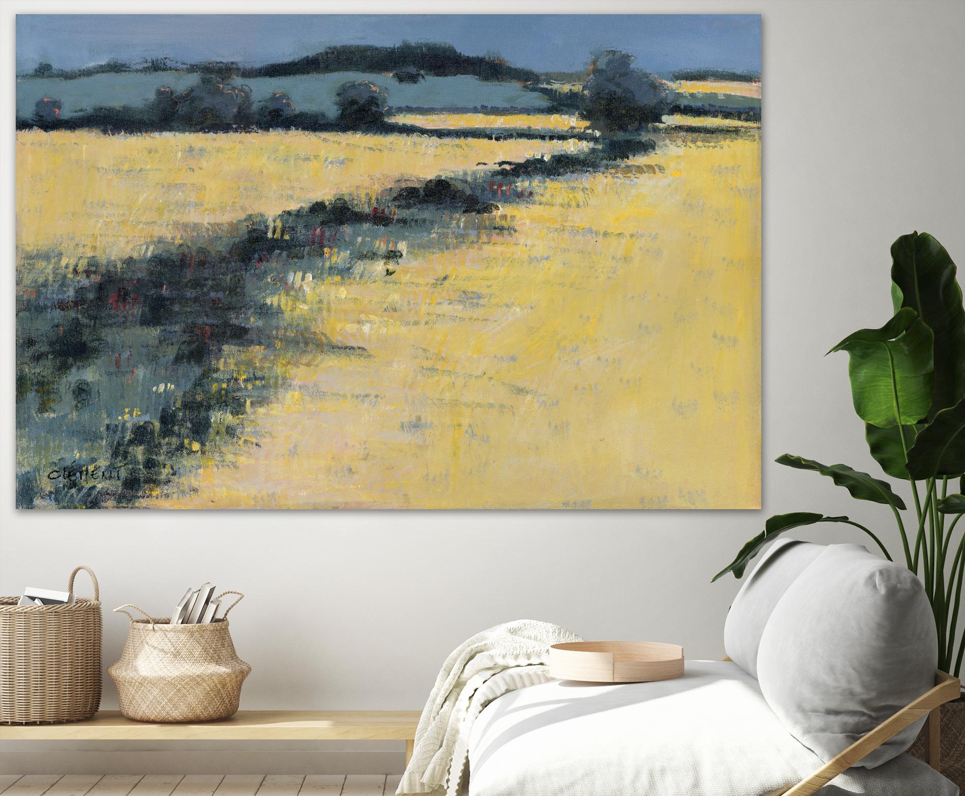 Paysage contemporain -1 by Jacques Clément on GIANT ART - blue landscape field