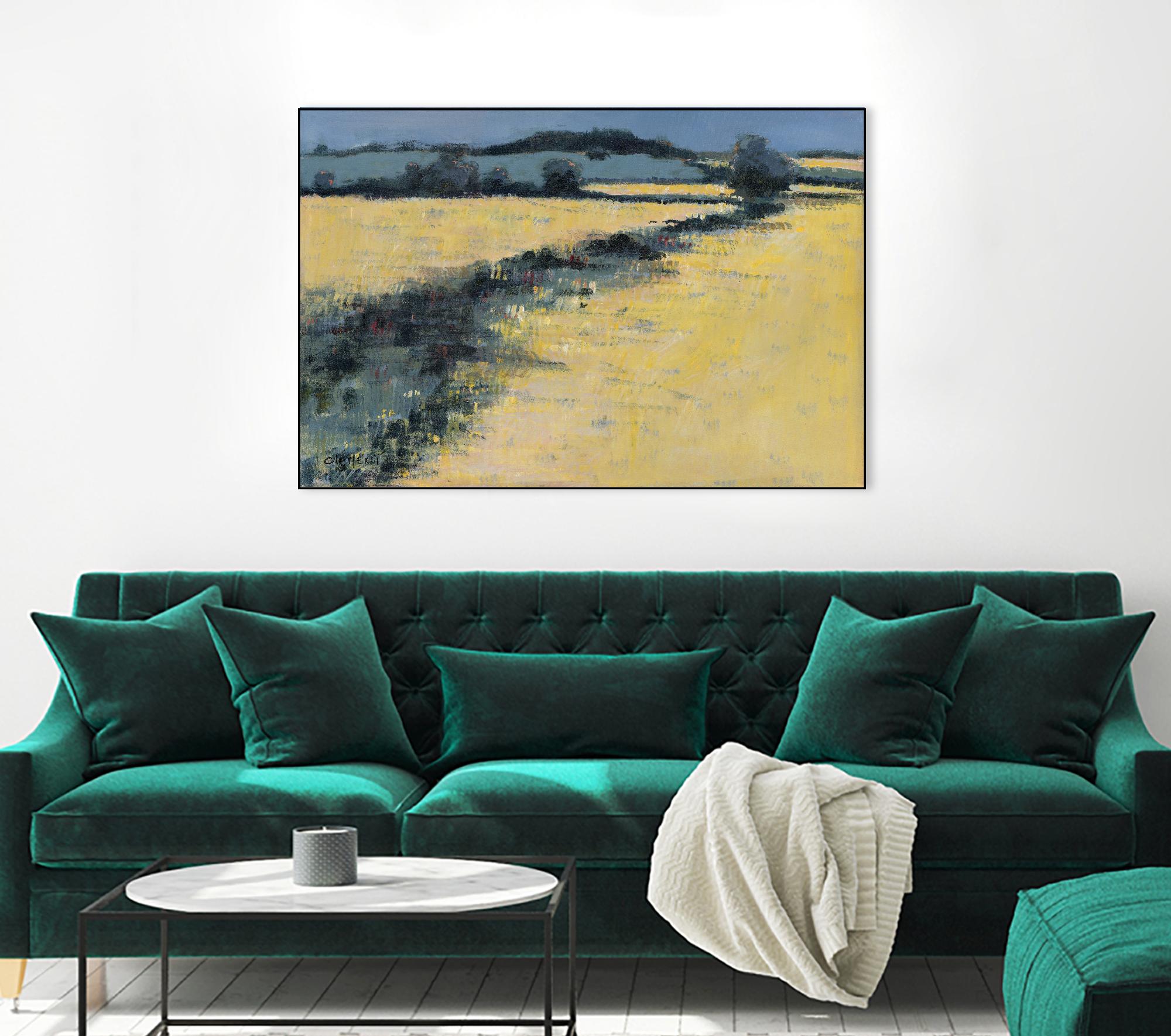 Paysage contemporain -1 by Jacques Clément on GIANT ART - blue landscape field