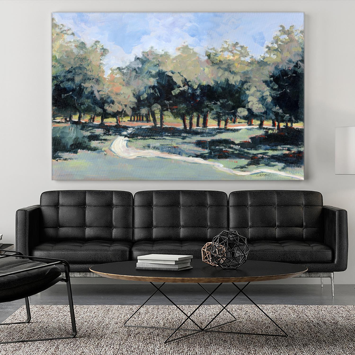 Road in the wood by Jacques Clément on GIANT ART - green landscape forest