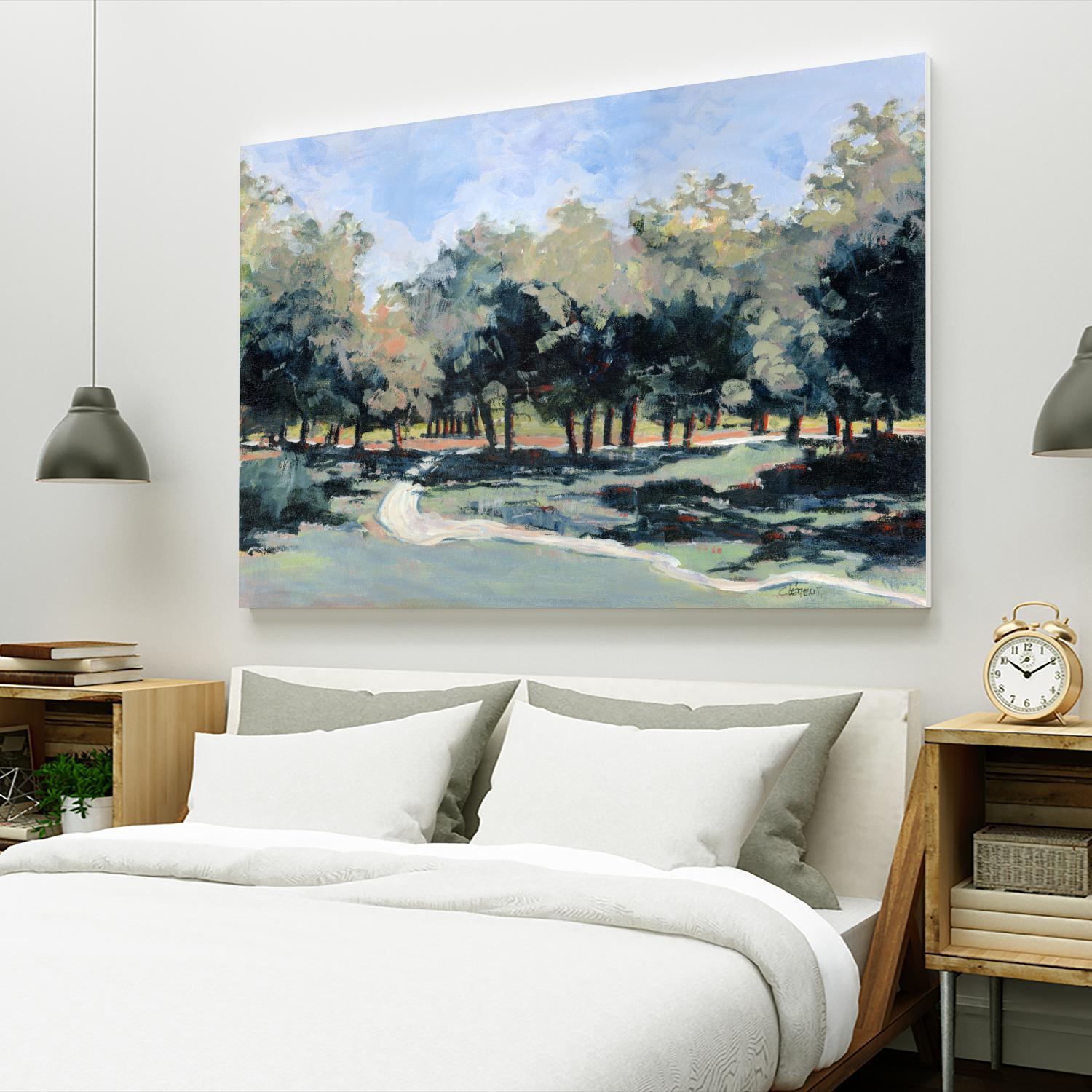 Road in the wood by Jacques Clément on GIANT ART - green landscape forest