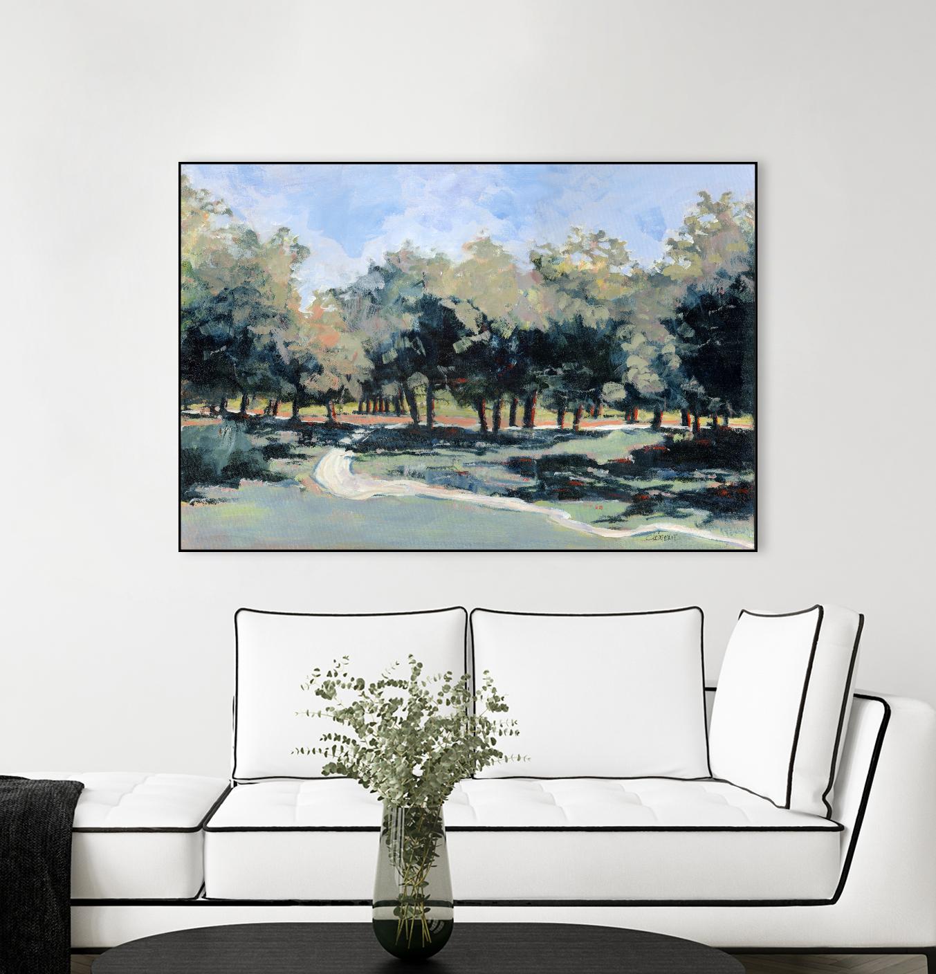 Road in the wood by Jacques Clément on GIANT ART - green landscape forest