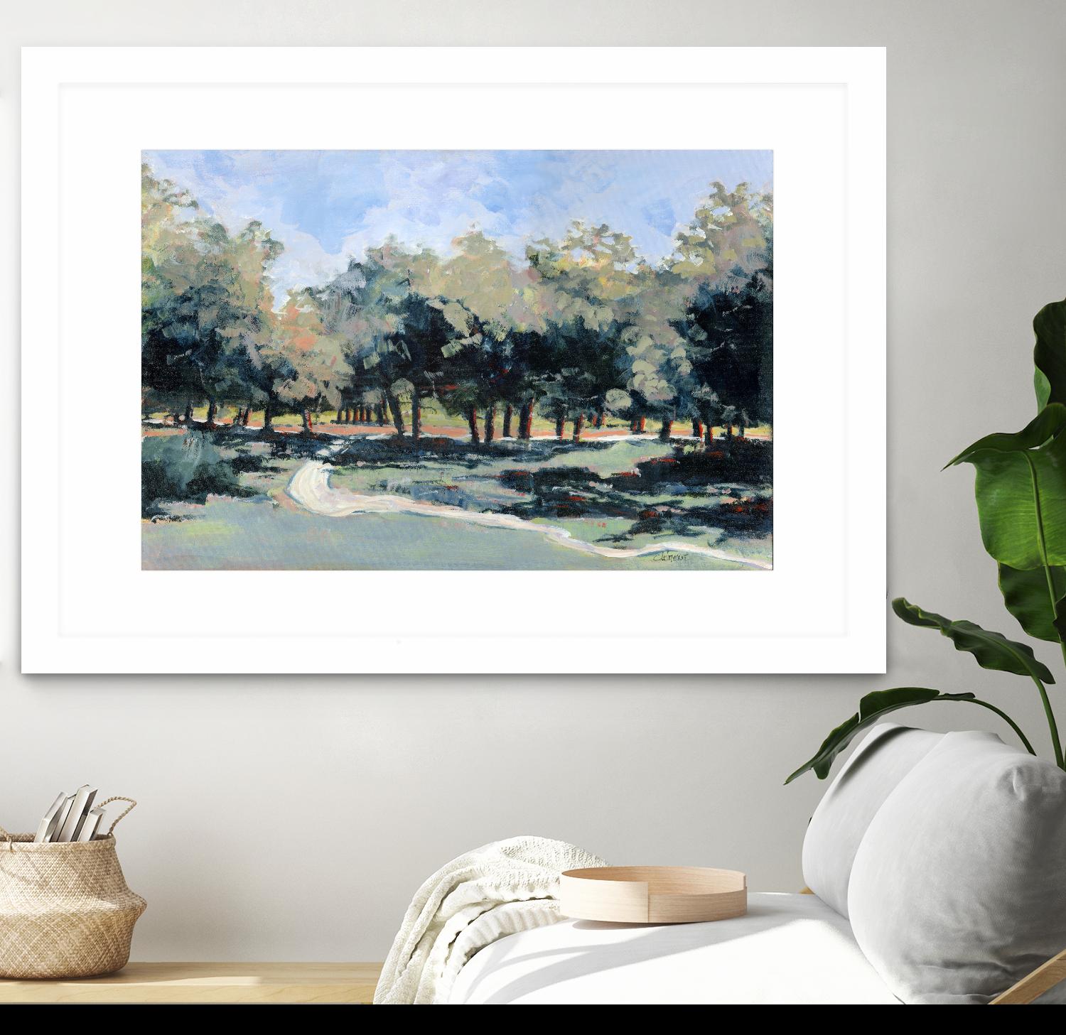 Road in the wood by Jacques Clément on GIANT ART - green landscape forest