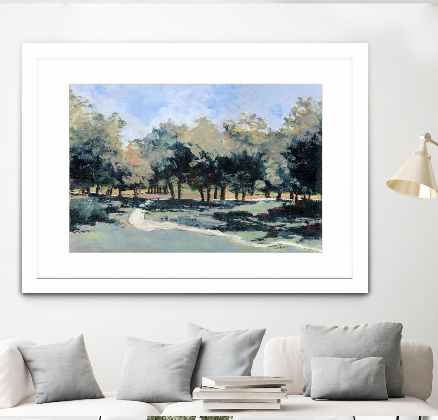 Road in the wood by Jacques Clément on GIANT ART - green landscape forest