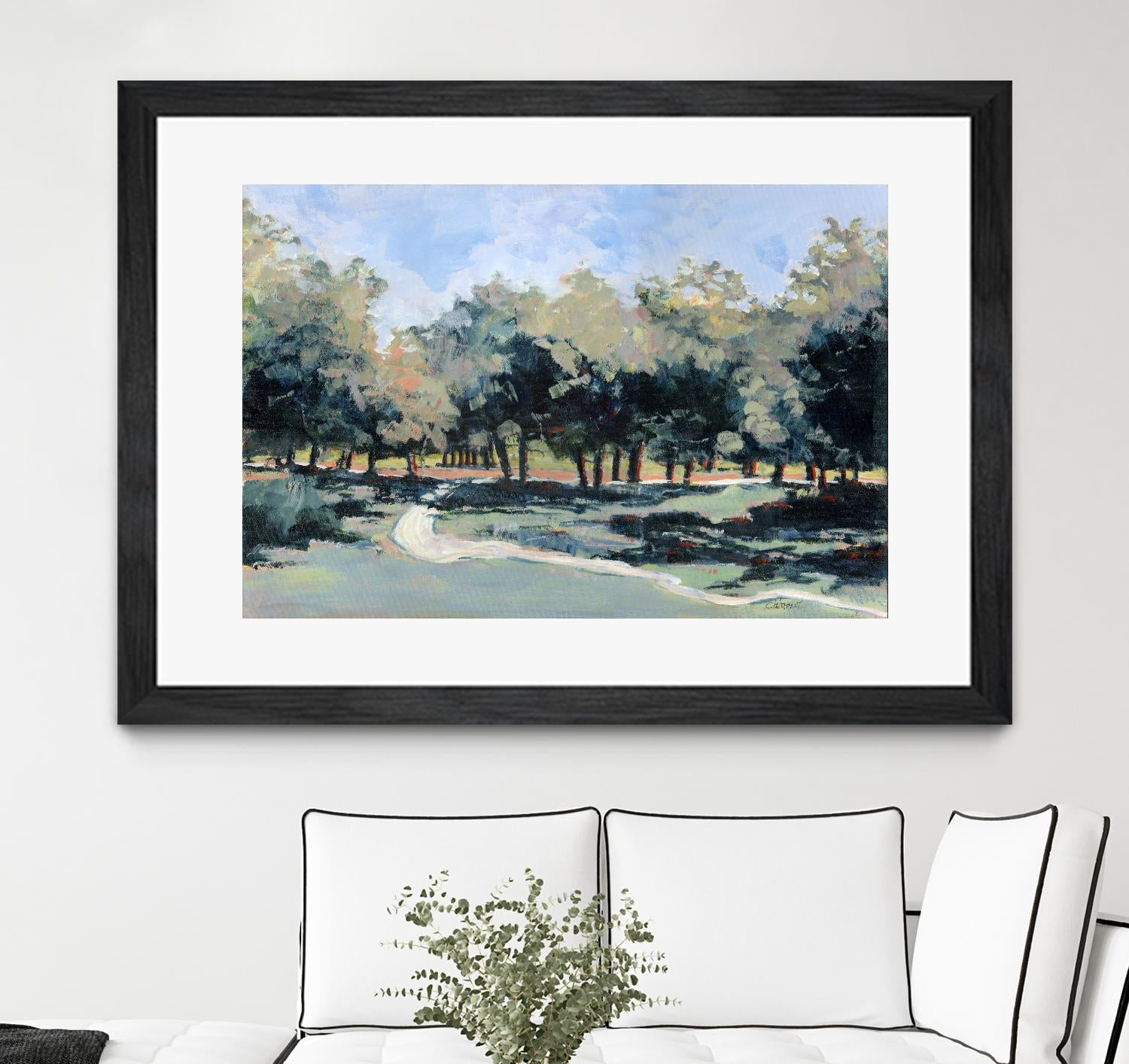 Road in the wood by Jacques Clément on GIANT ART - green landscape forest