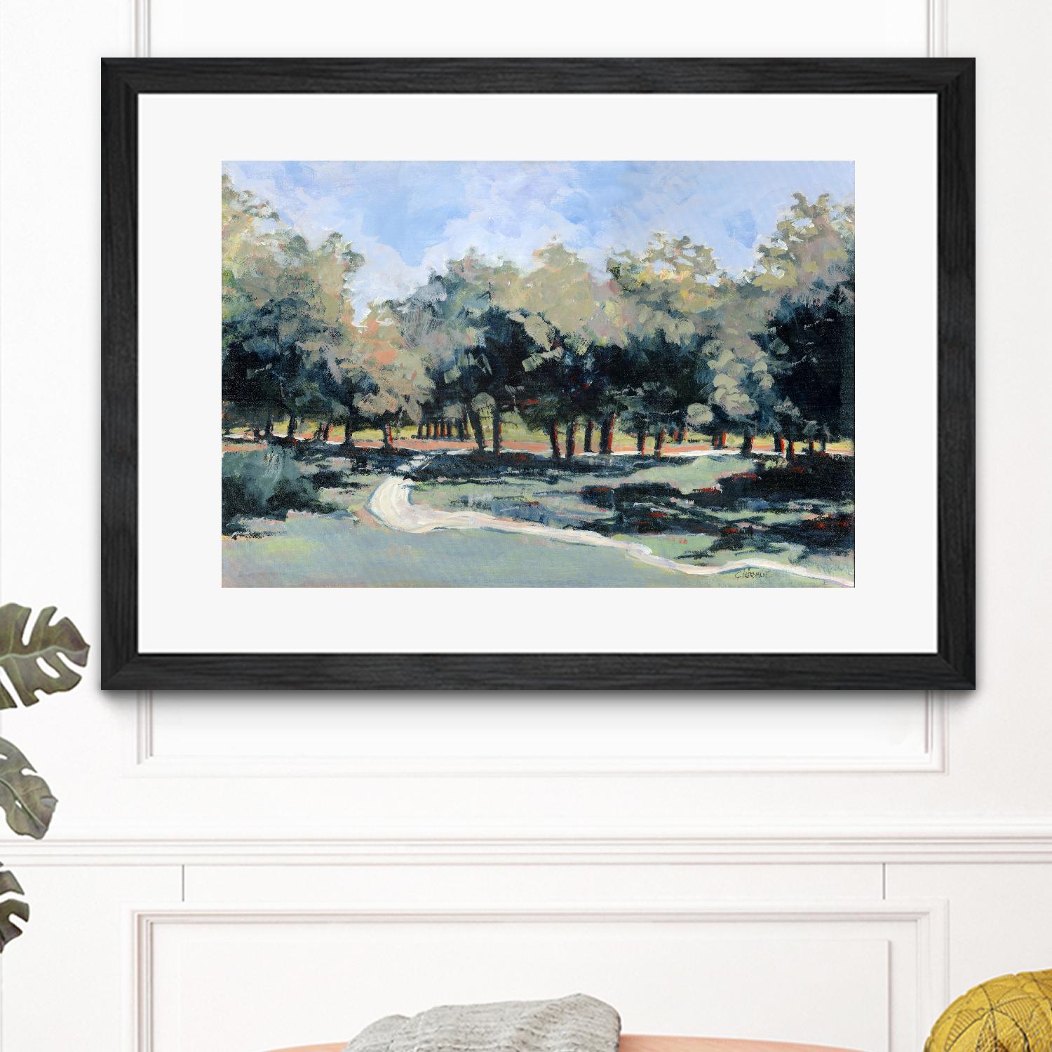 Road in the wood by Jacques Clément on GIANT ART - green landscape forest