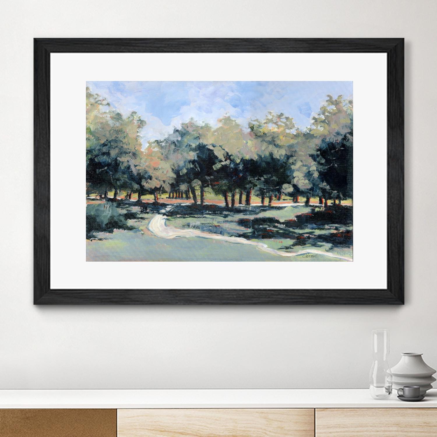 Road in the wood by Jacques Clément on GIANT ART - green landscape forest