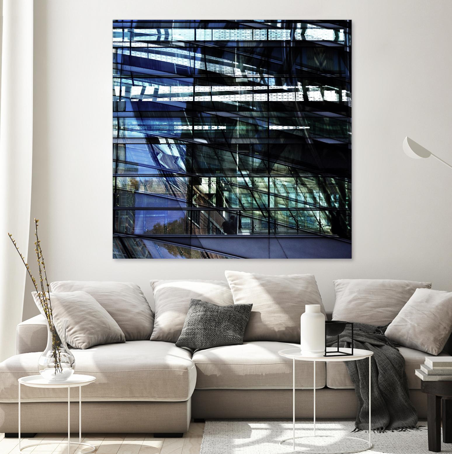 Urban Distortion I by Jean-François Dupuis on GIANT ART - blue city scene superposition