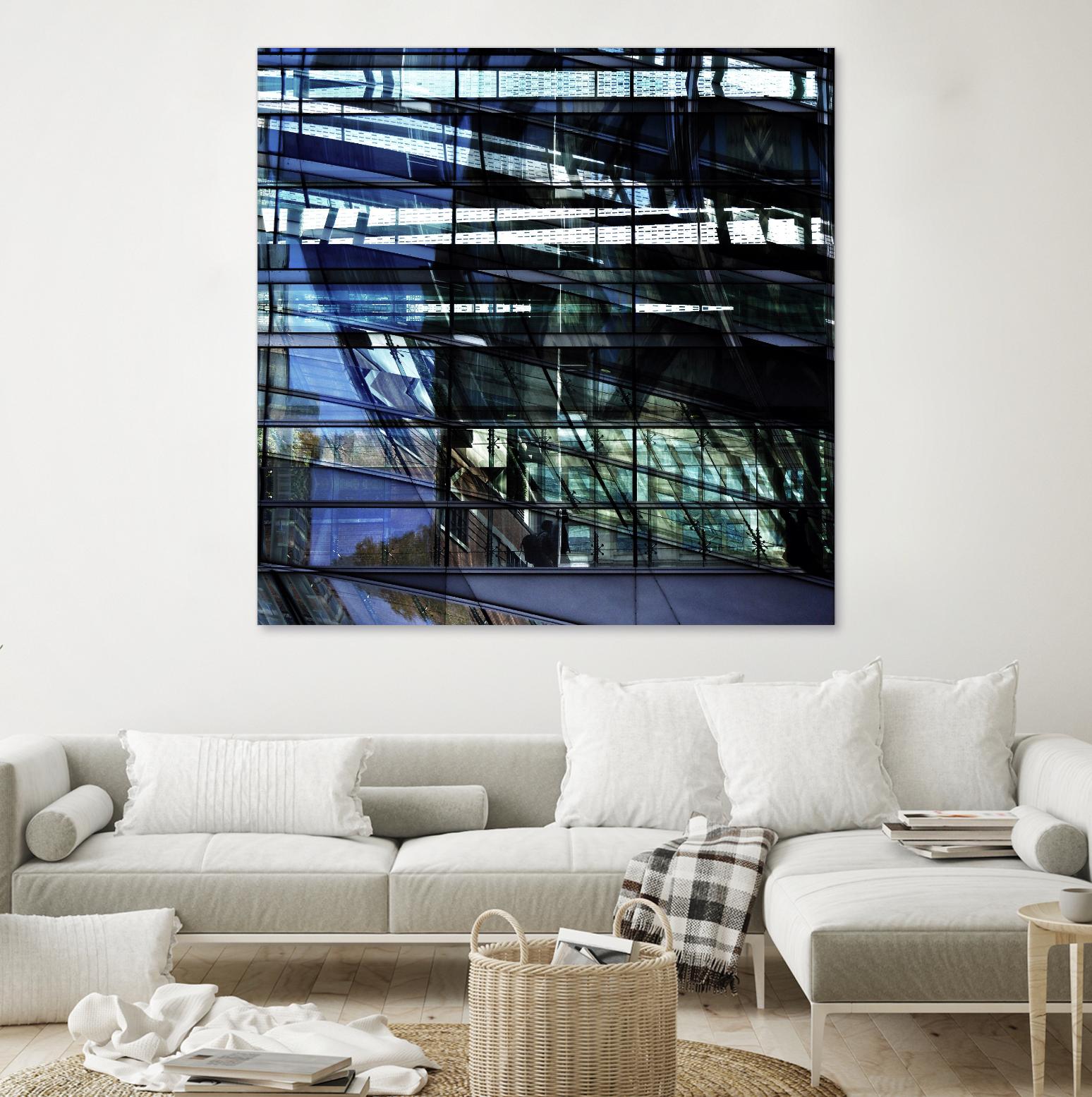 Urban Distortion I by Jean-François Dupuis on GIANT ART - blue city scene superposition