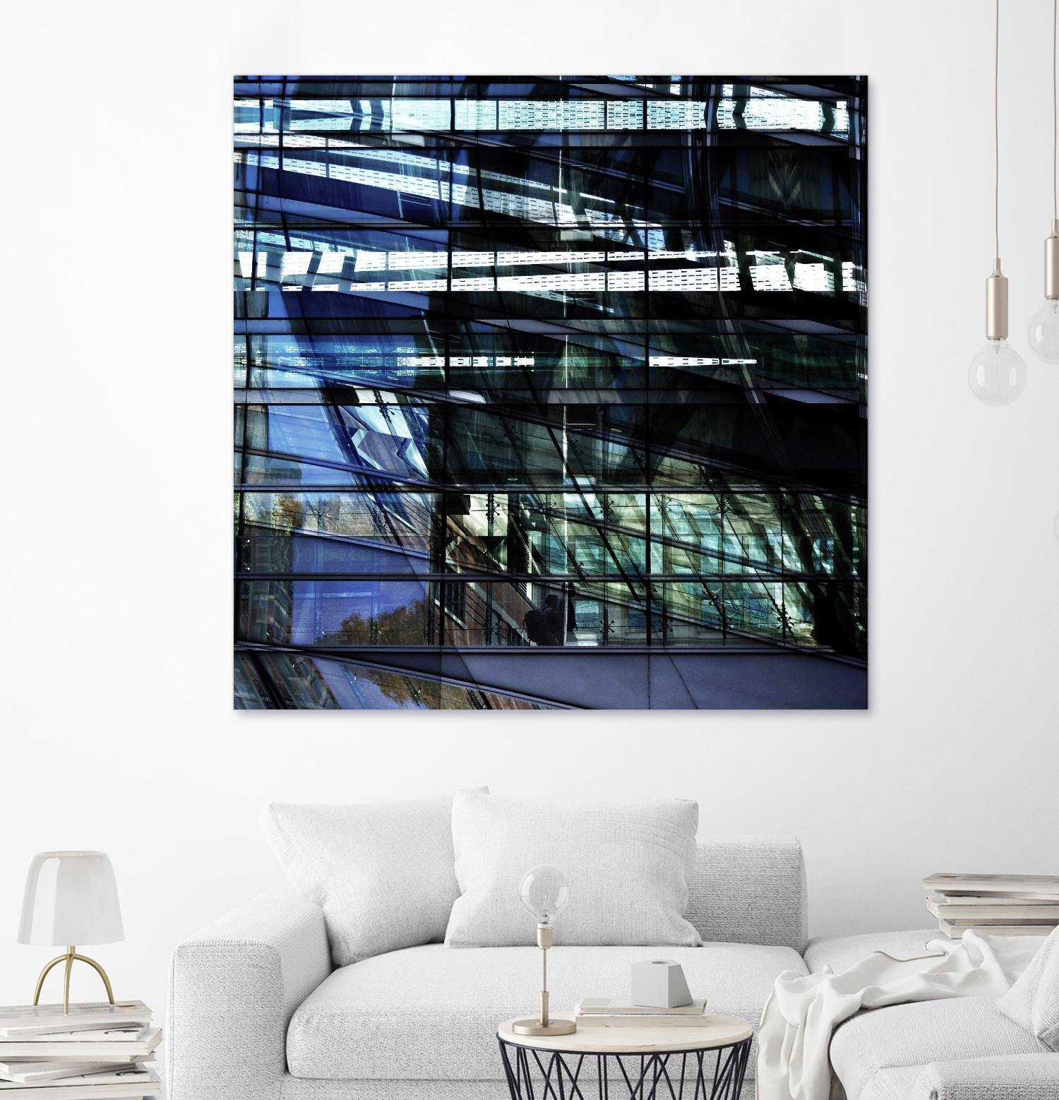 Urban Distortion I by Jean-François Dupuis on GIANT ART - blue city scene superposition