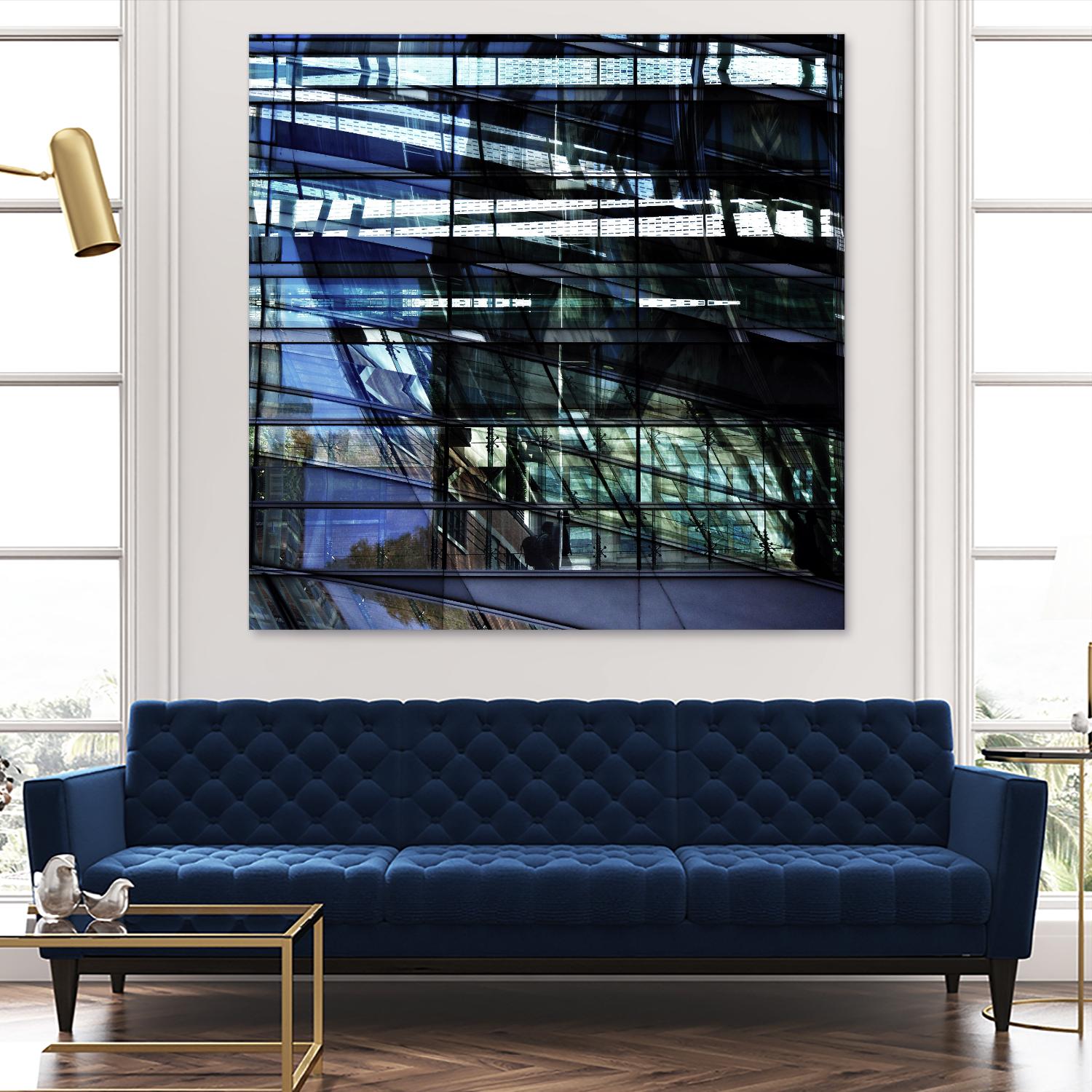 Urban Distortion I by Jean-François Dupuis on GIANT ART - blue city scene superposition