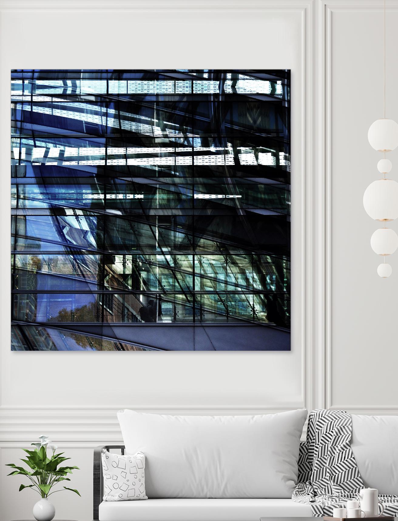 Urban Distortion I by Jean-François Dupuis on GIANT ART - blue city scene superposition