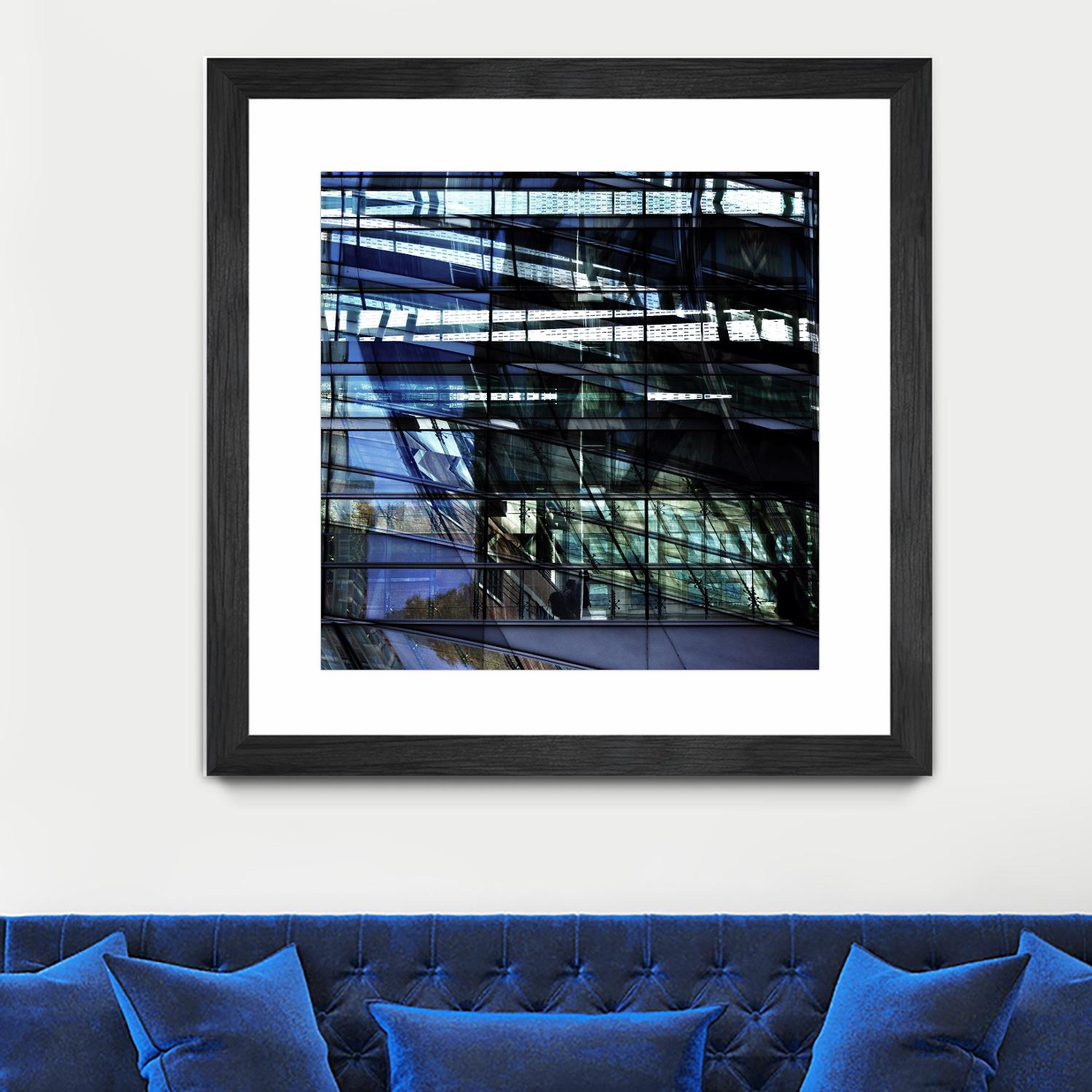 Urban Distortion I by Jean-François Dupuis on GIANT ART - blue city scene superposition