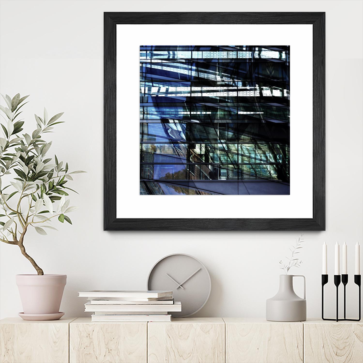 Urban Distortion I by Jean-François Dupuis on GIANT ART - blue city scene superposition