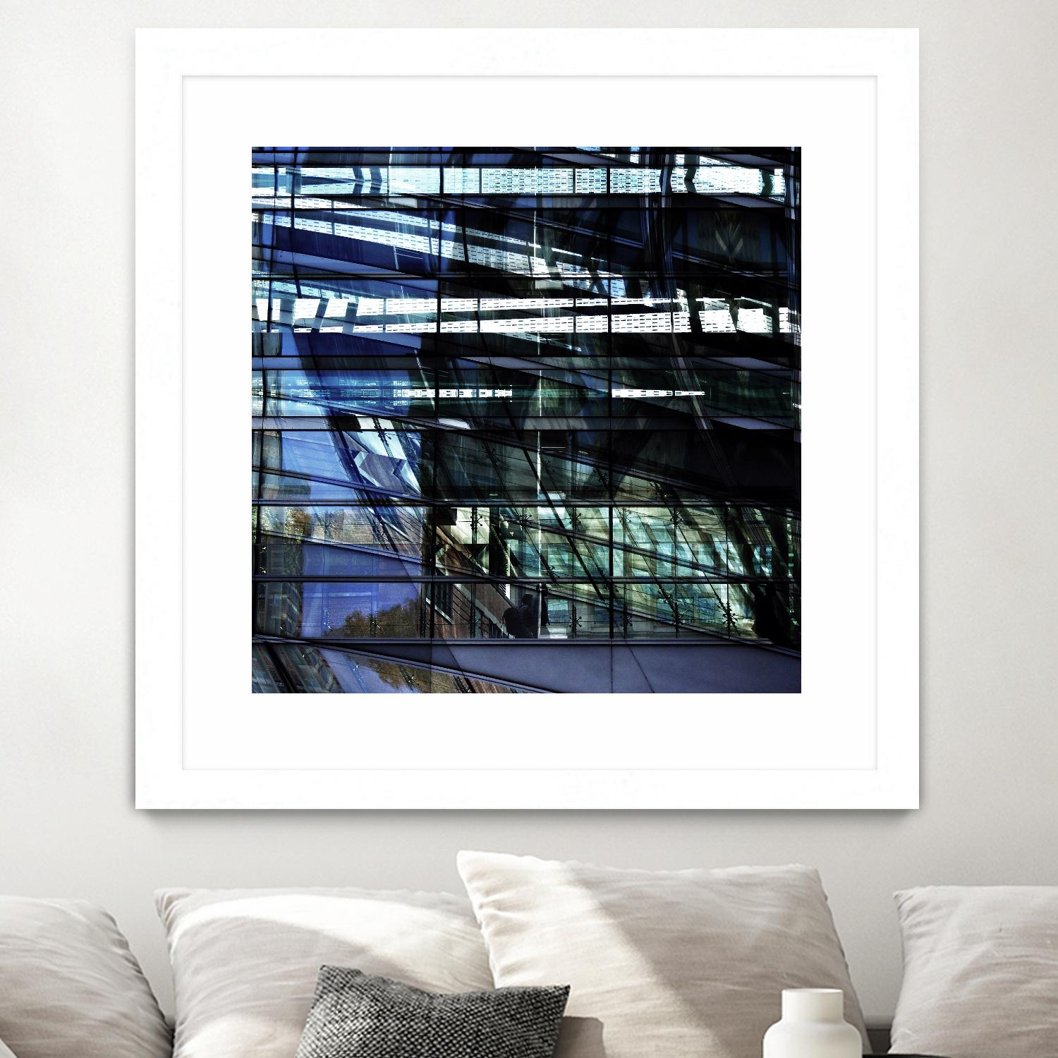 Urban Distortion I by Jean-François Dupuis on GIANT ART - blue city scene superposition