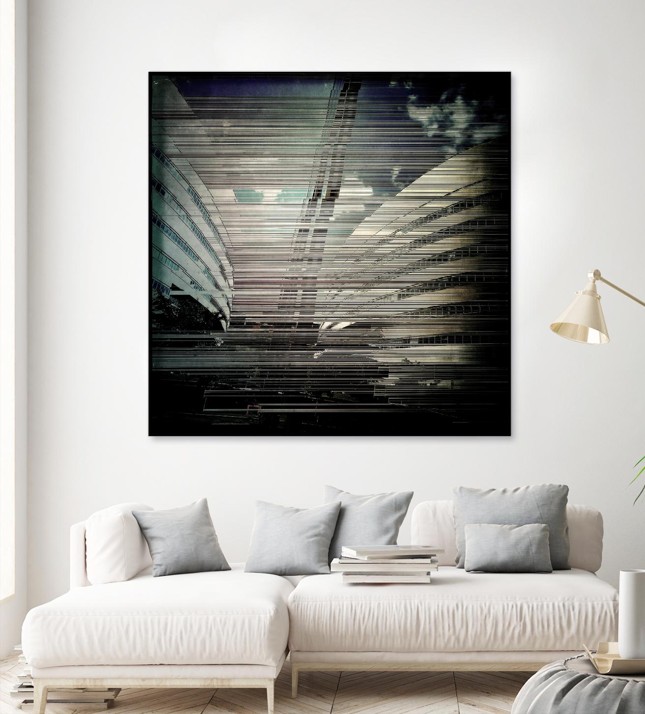 Urban Distrotion IV by Jean-François Dupuis on GIANT ART - white city scene vibration