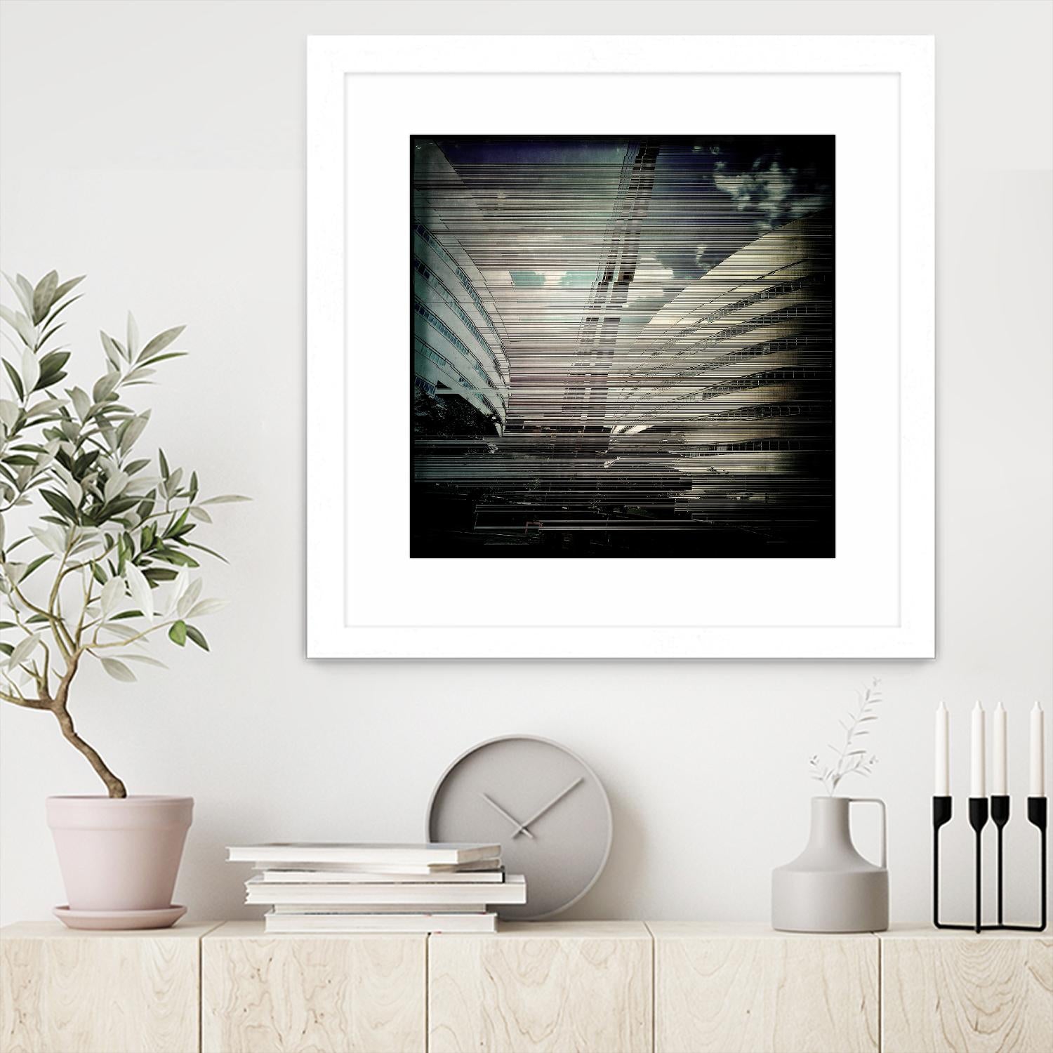 Urban Distrotion IV by Jean-François Dupuis on GIANT ART - white city scene vibration