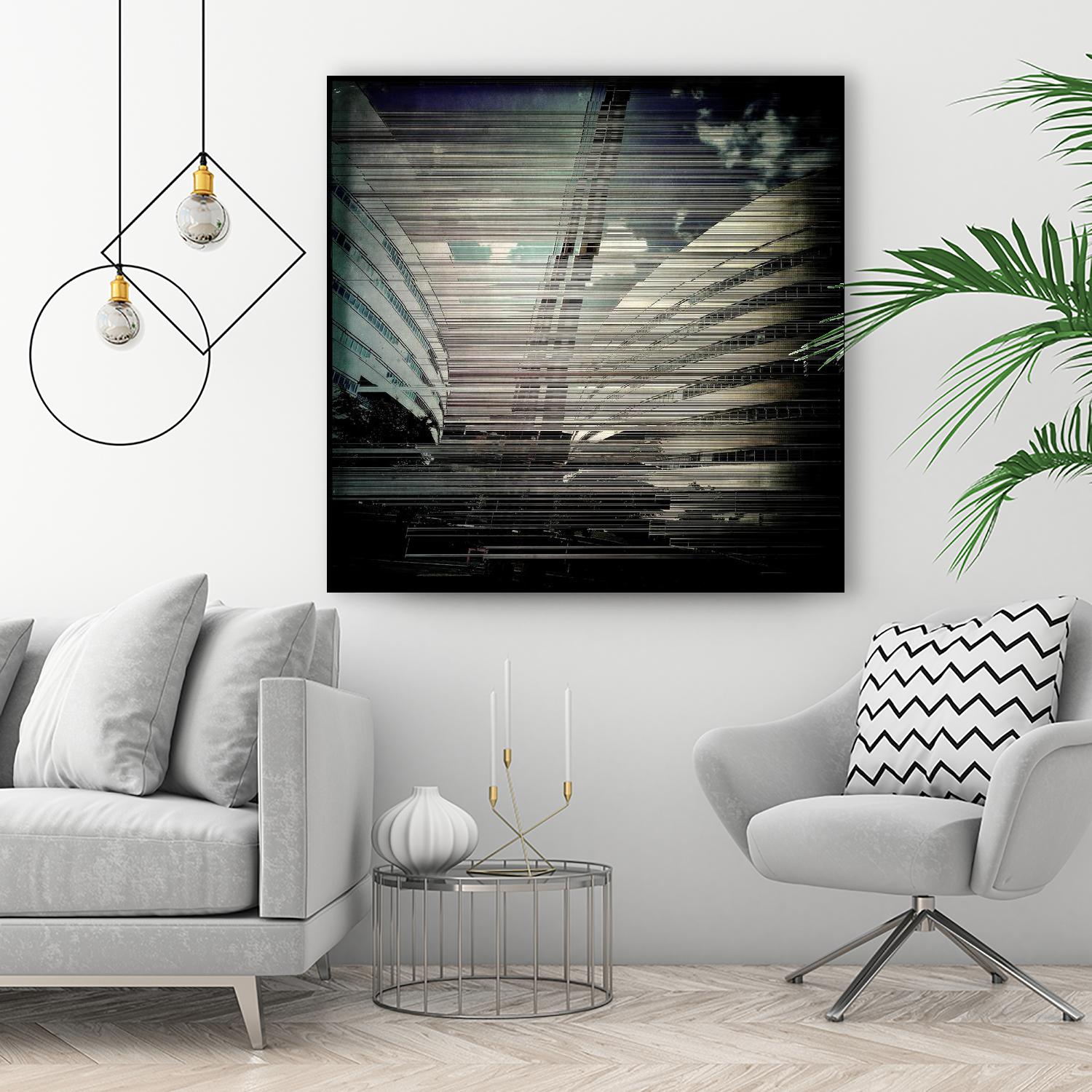 Urban Distrotion IV by Jean-François Dupuis on GIANT ART - white city scene vibration