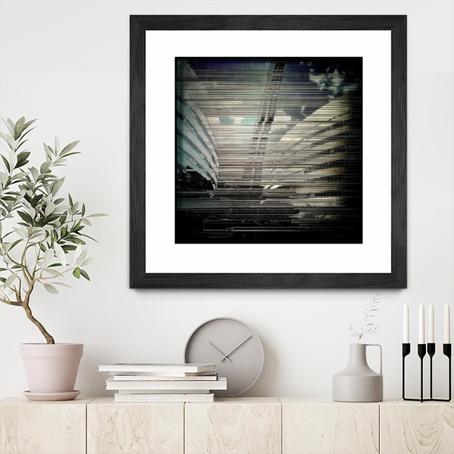 Urban Distrotion IV by Jean-François Dupuis on GIANT ART - white city scene vibration