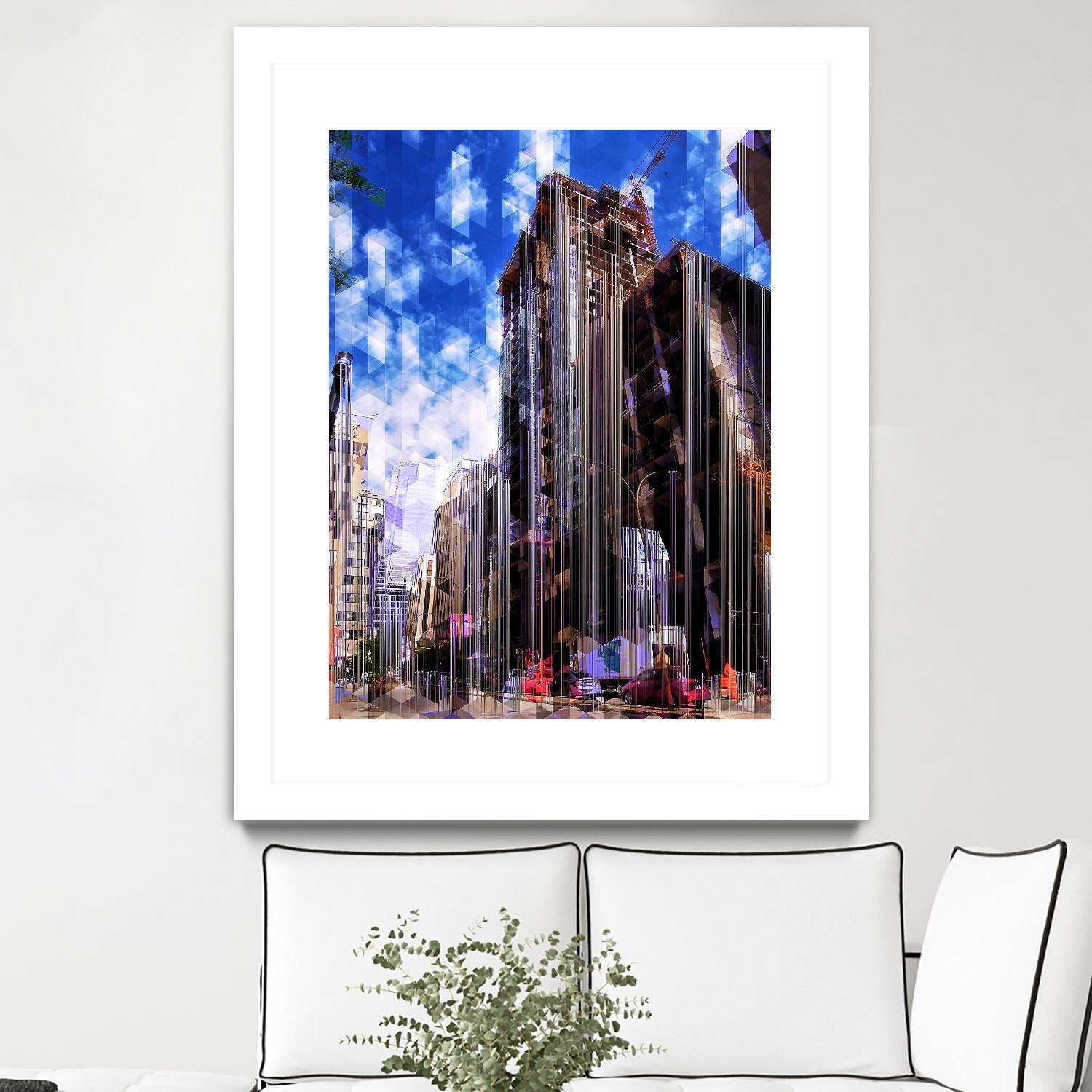 Urban Distortion V by Jean-François Dupuis on GIANT ART - blue city scene rue