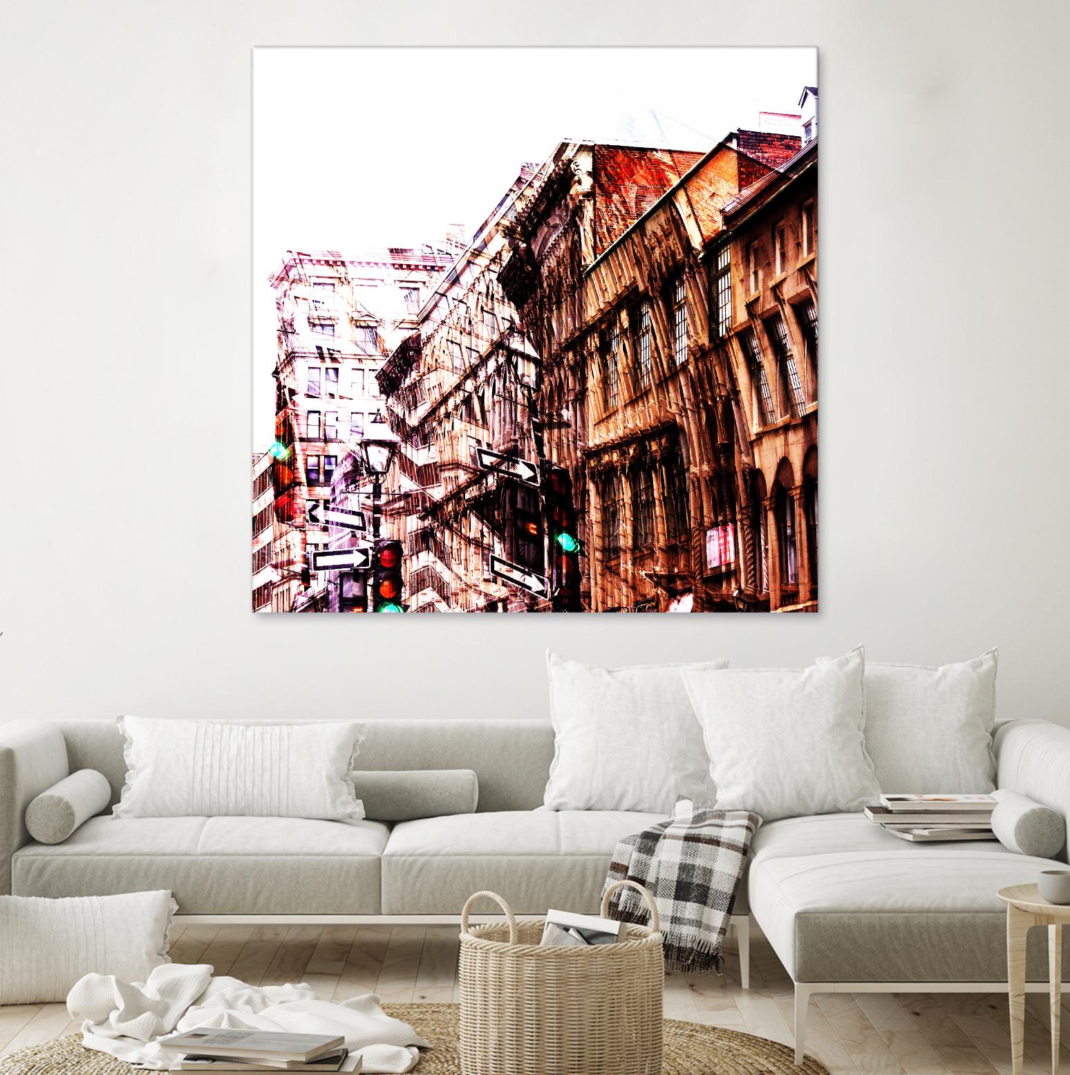 Urban Distortion VIII by Jean-François Dupuis on GIANT ART - orange city scene ville