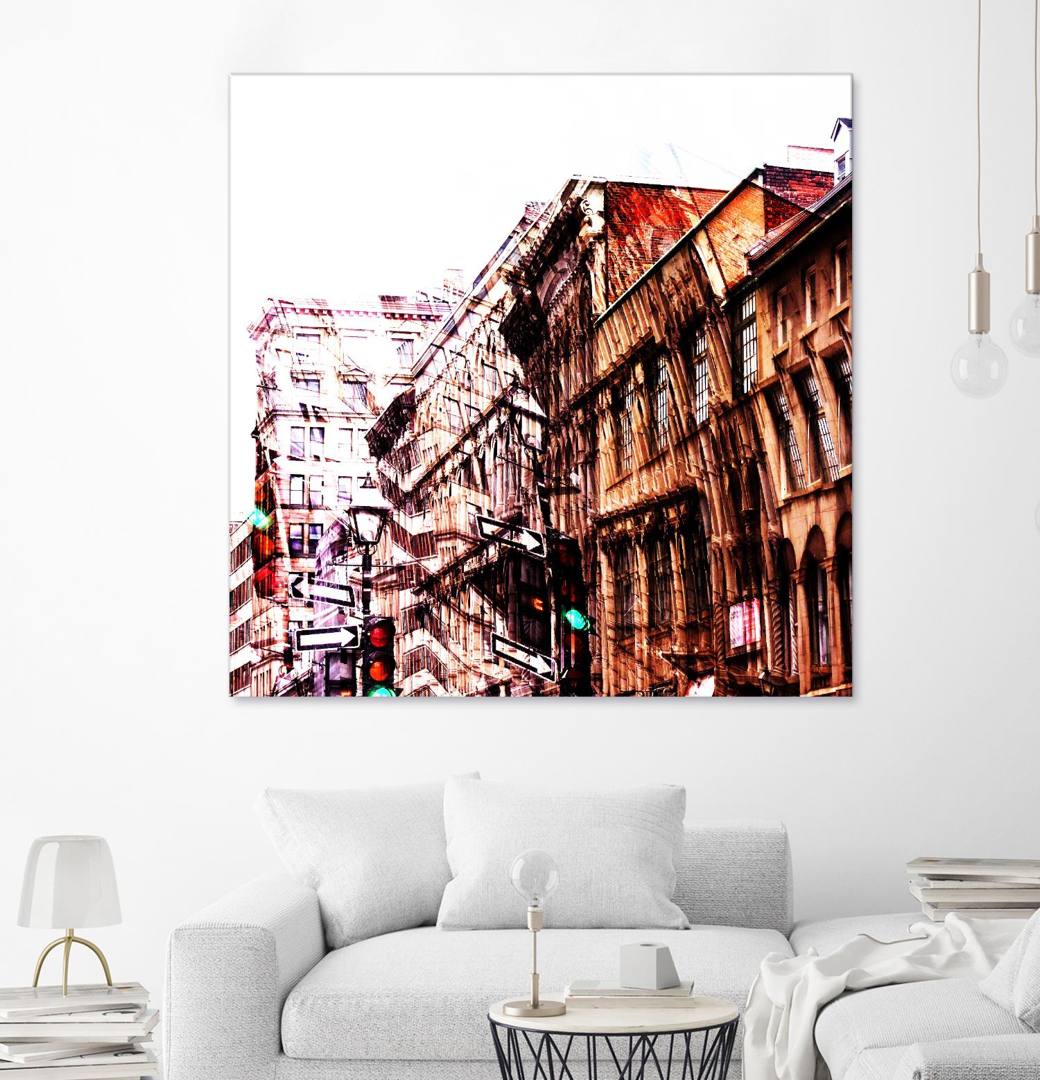 Urban Distortion VIII by Jean-François Dupuis on GIANT ART - orange city scene ville