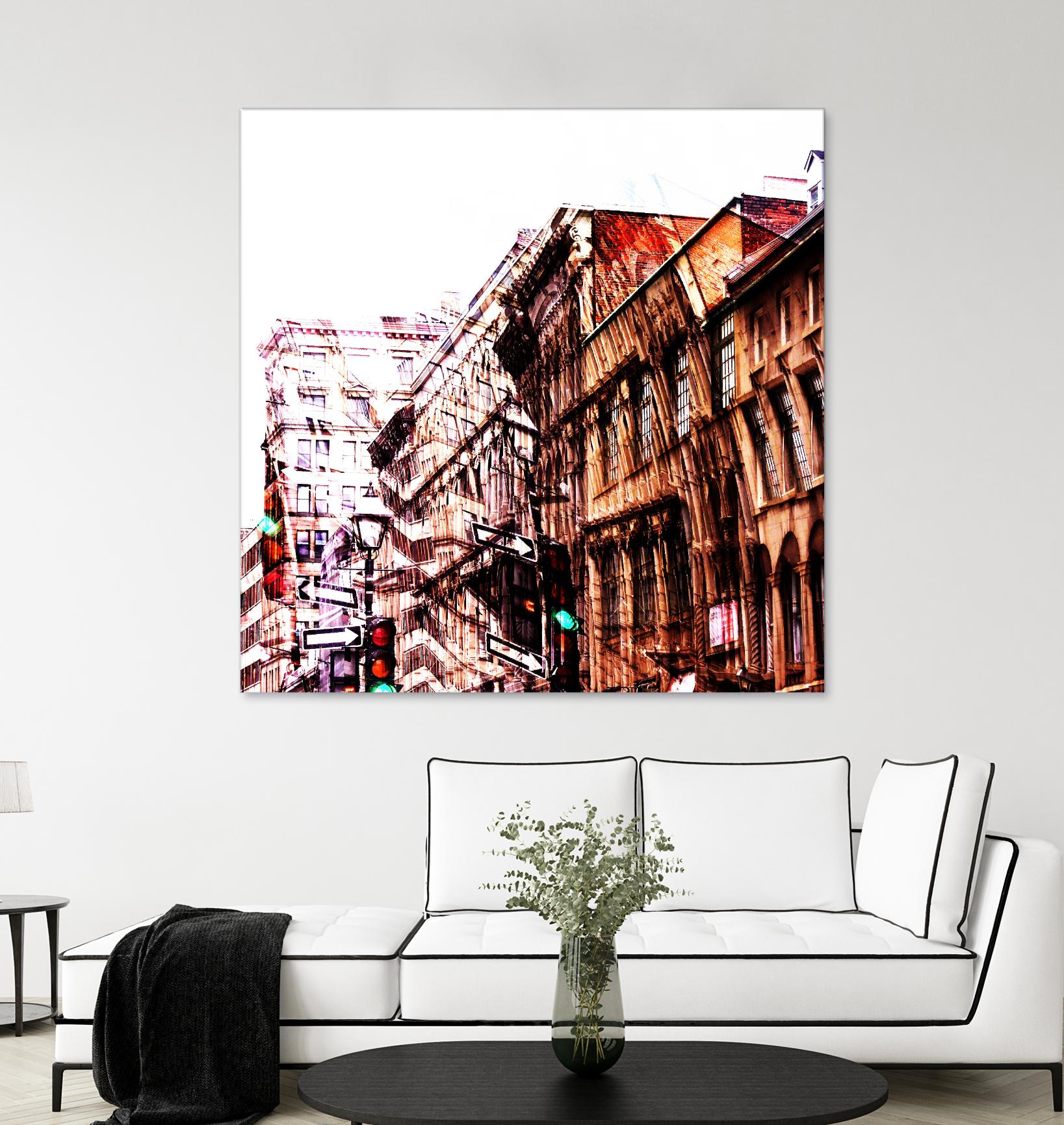 Urban Distortion VIII by Jean-François Dupuis on GIANT ART - orange city scene ville