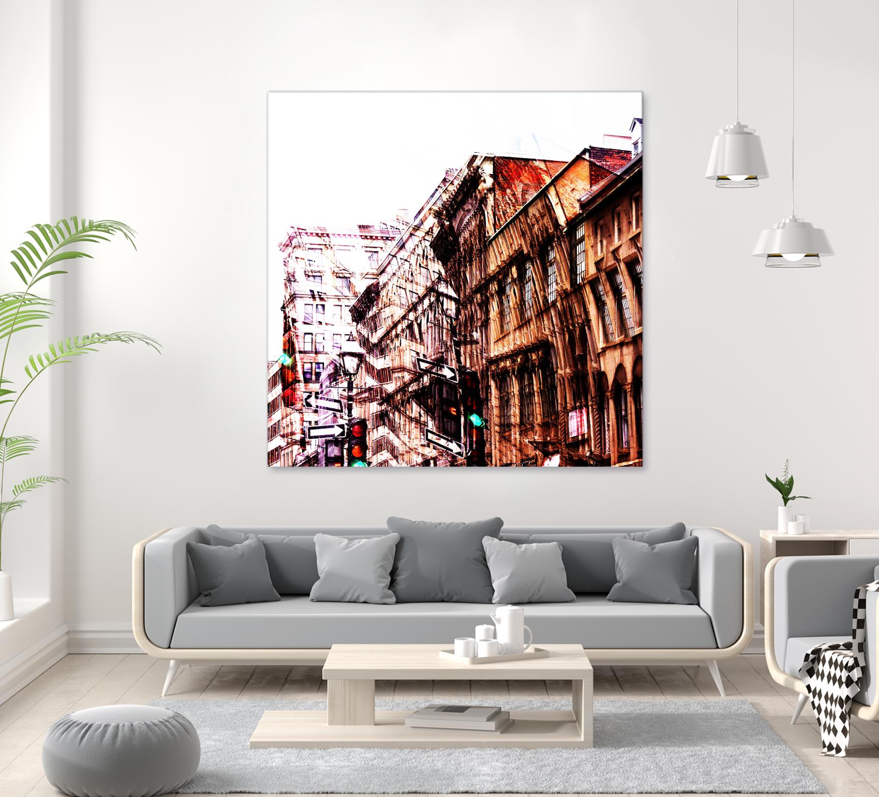 Urban Distortion VIII by Jean-François Dupuis on GIANT ART - orange city scene ville