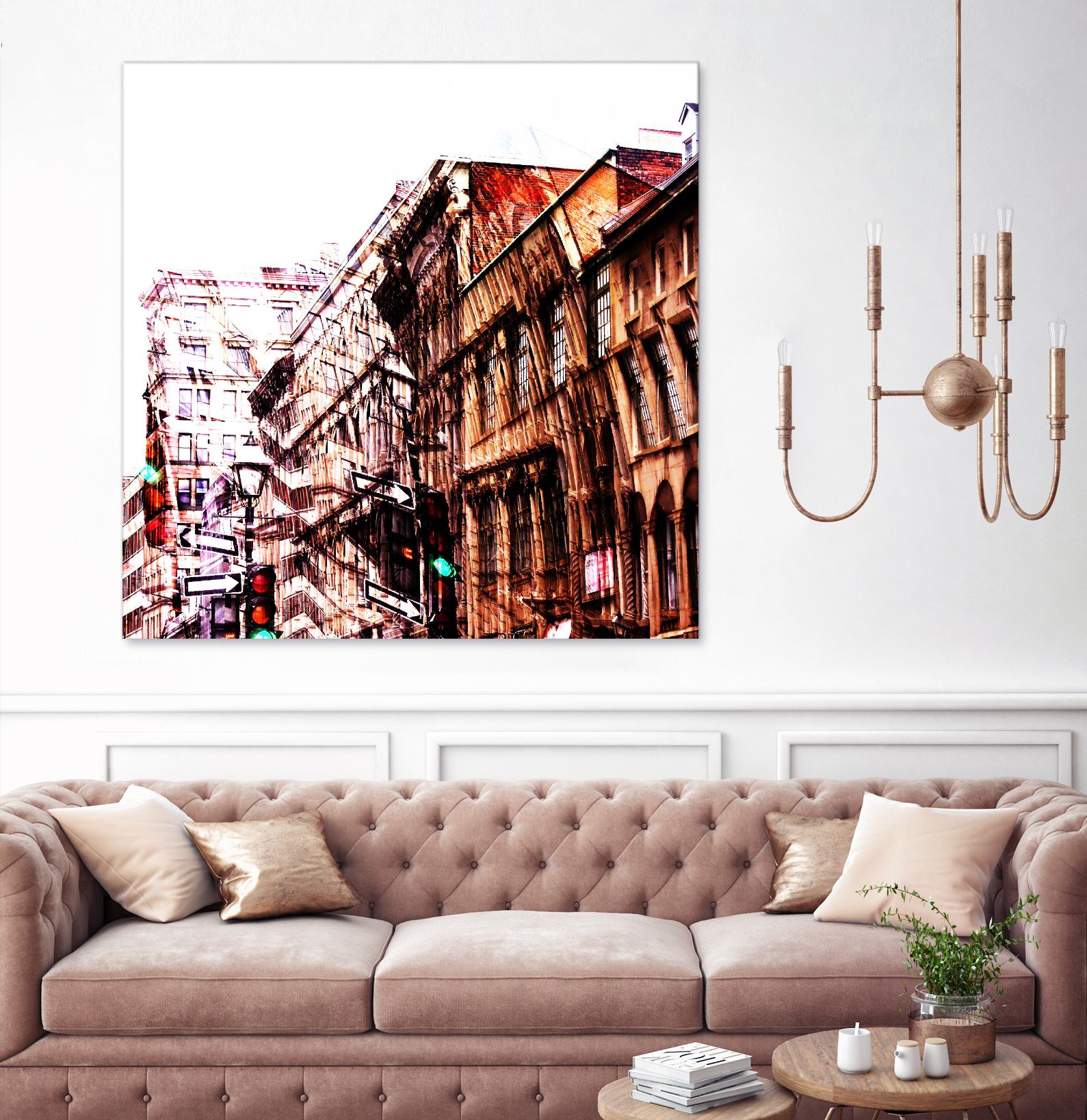 Urban Distortion VIII by Jean-François Dupuis on GIANT ART - orange city scene ville