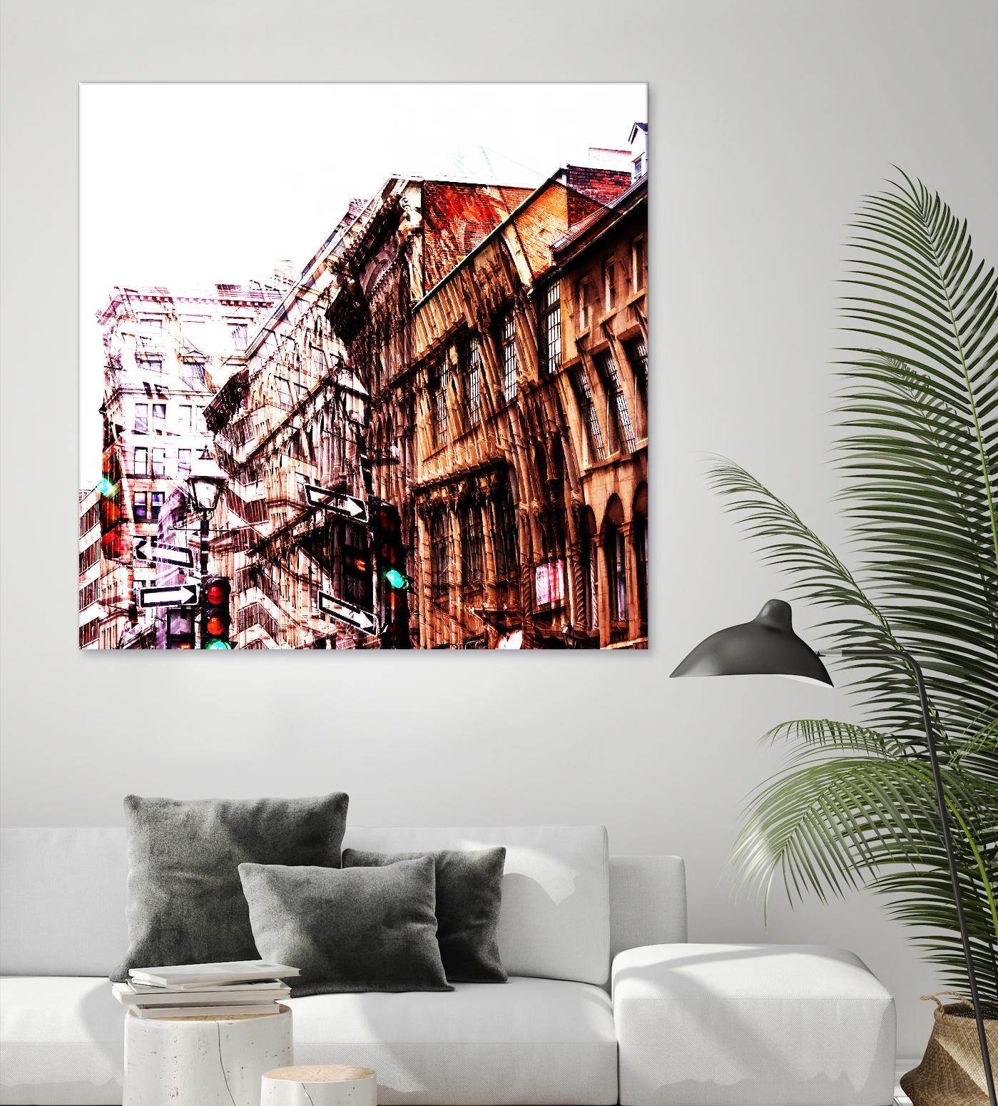 Urban Distortion VIII by Jean-François Dupuis on GIANT ART - orange city scene ville