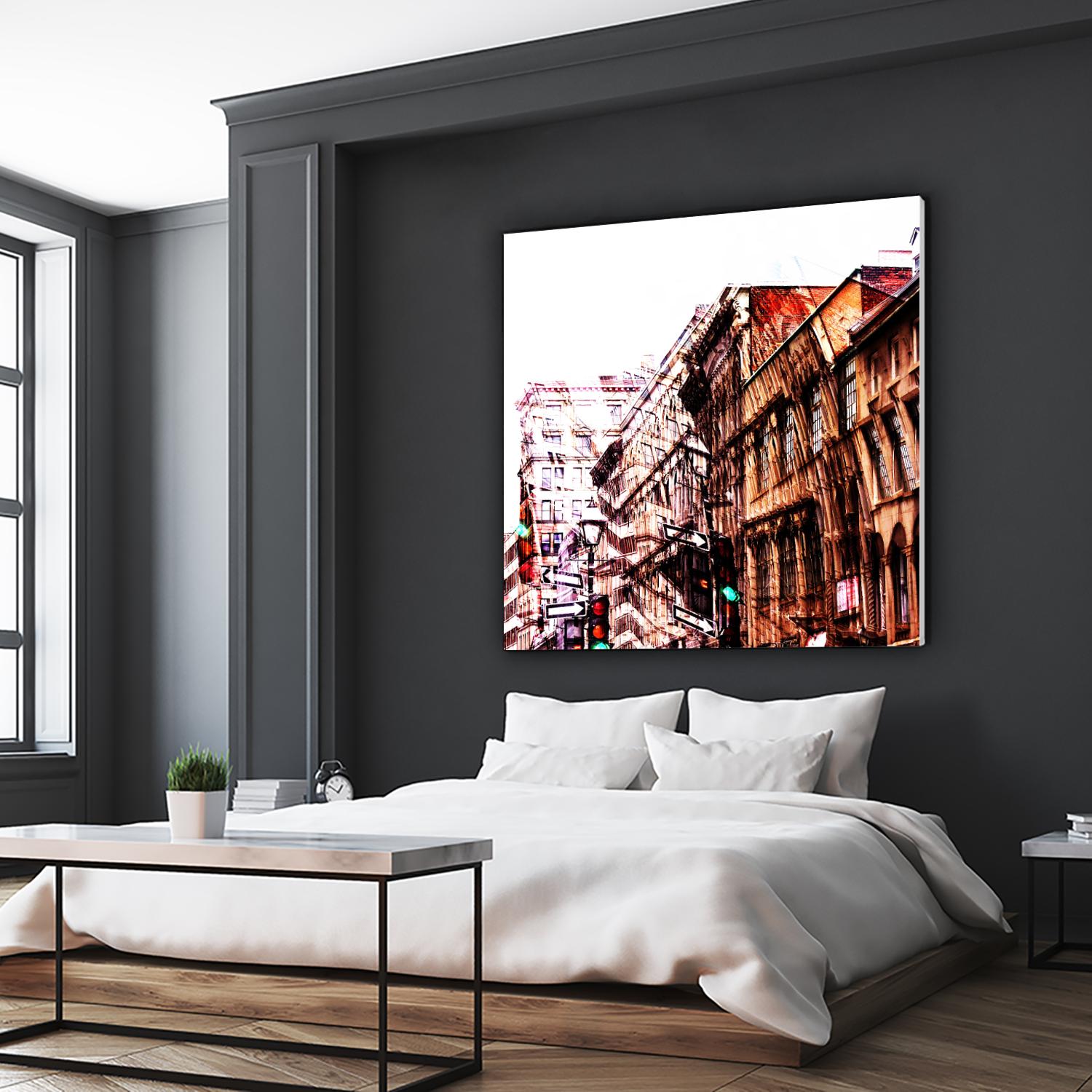 Urban Distortion VIII by Jean-François Dupuis on GIANT ART - orange city scene ville