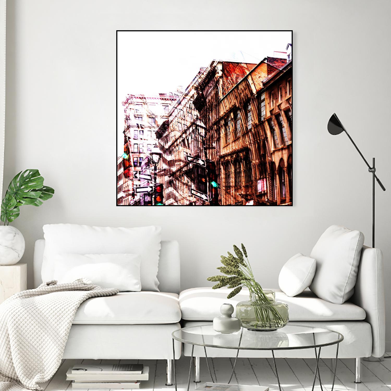 Urban Distortion VIII by Jean-François Dupuis on GIANT ART - orange city scene ville