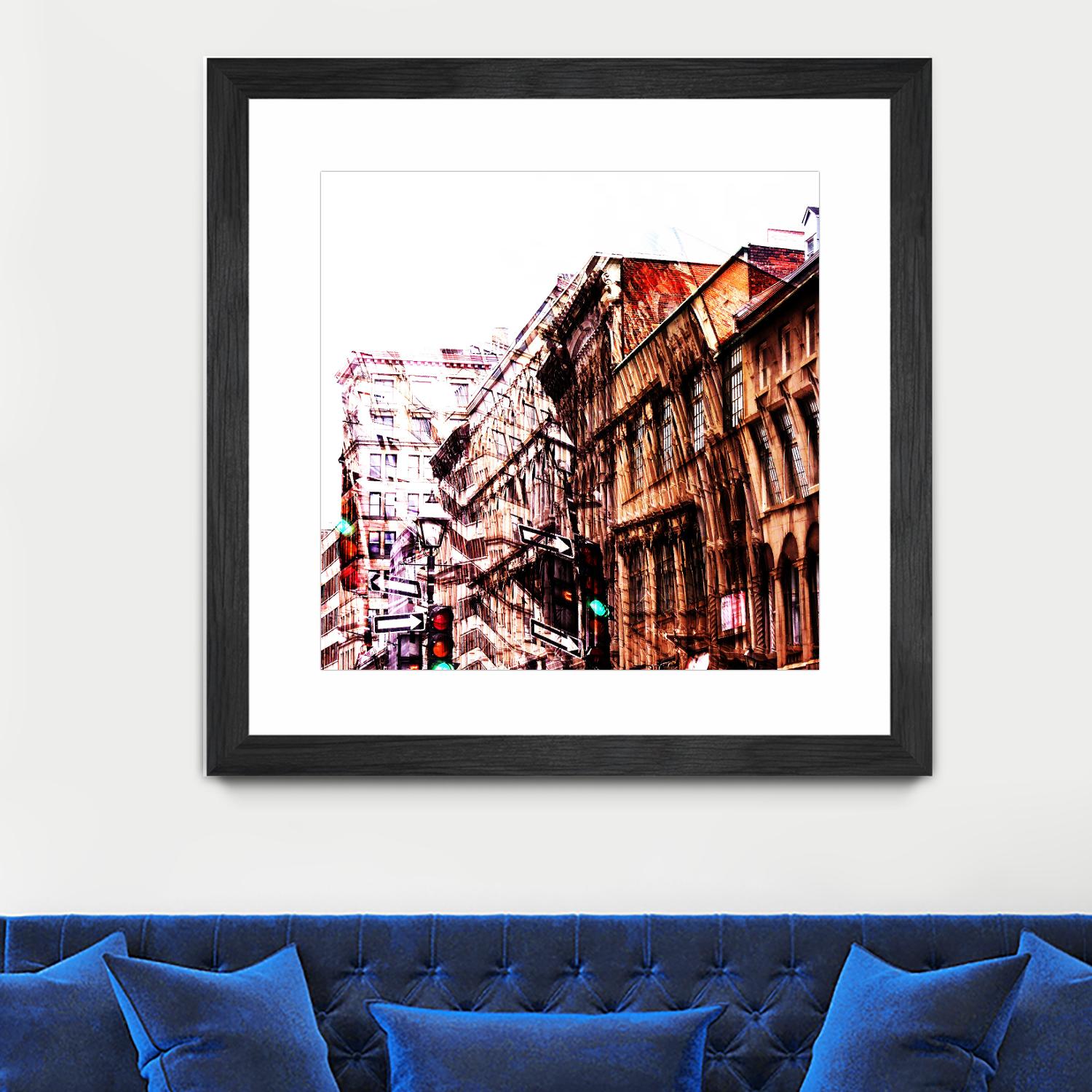 Urban Distortion VIII by Jean-François Dupuis on GIANT ART - orange city scene ville