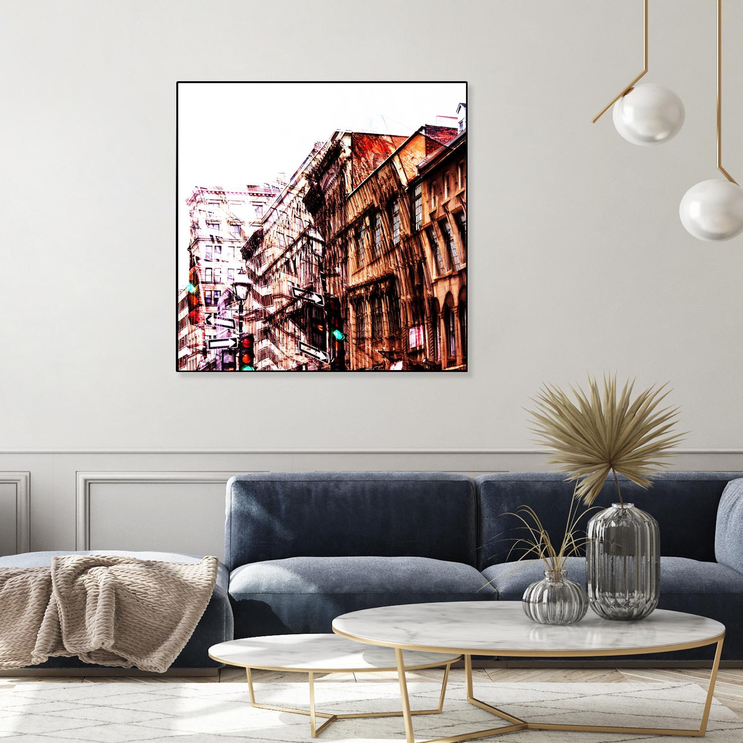 Urban Distortion VIII by Jean-François Dupuis on GIANT ART - orange city scene ville