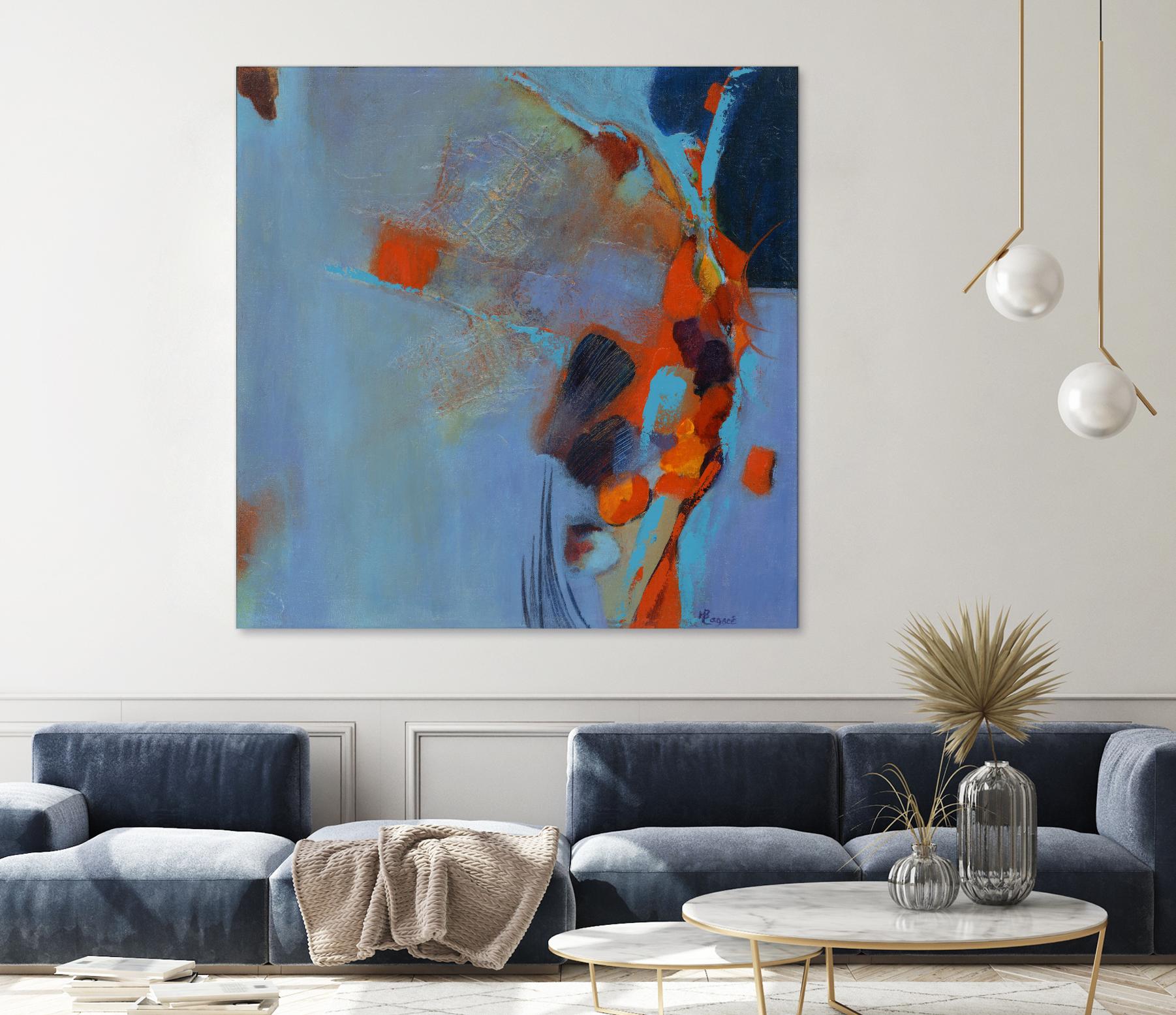 Pas De Mot by Huguette Lagacé on GIANT ART - orange abstract