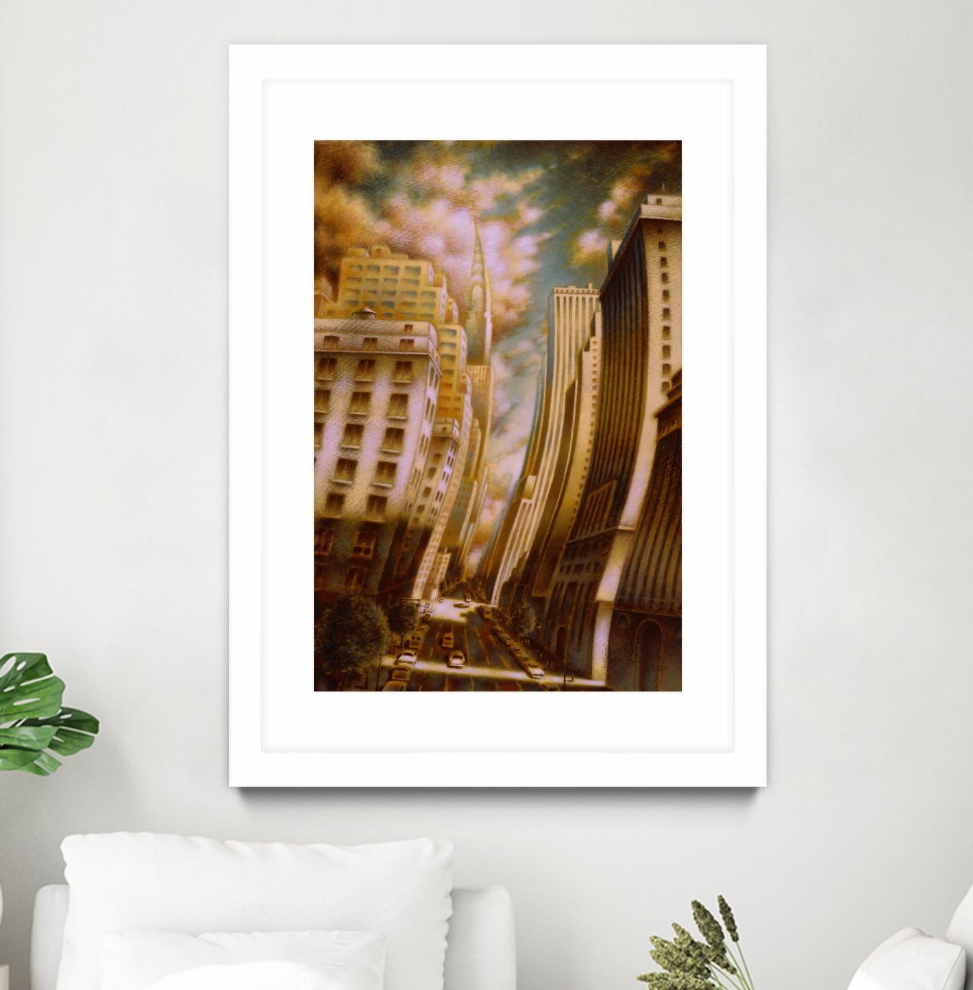 Le Caniveau des ombres fluides by Alain Cardinal on GIANT ART - gold architecture down town